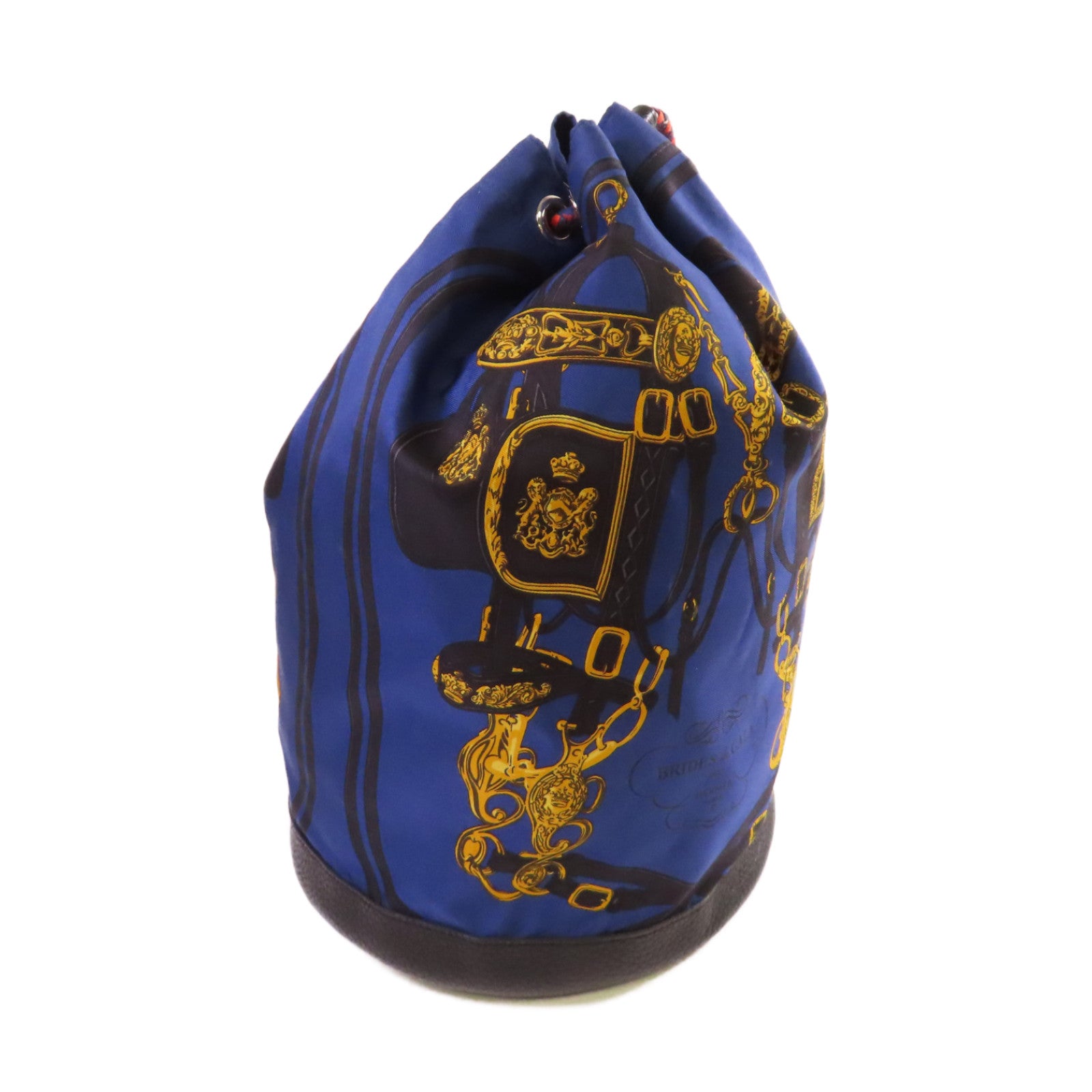 HERMES 【清倉大減價】絲質/皮革Soie Cool Backpack銀扣背包藍色/金色/黑色