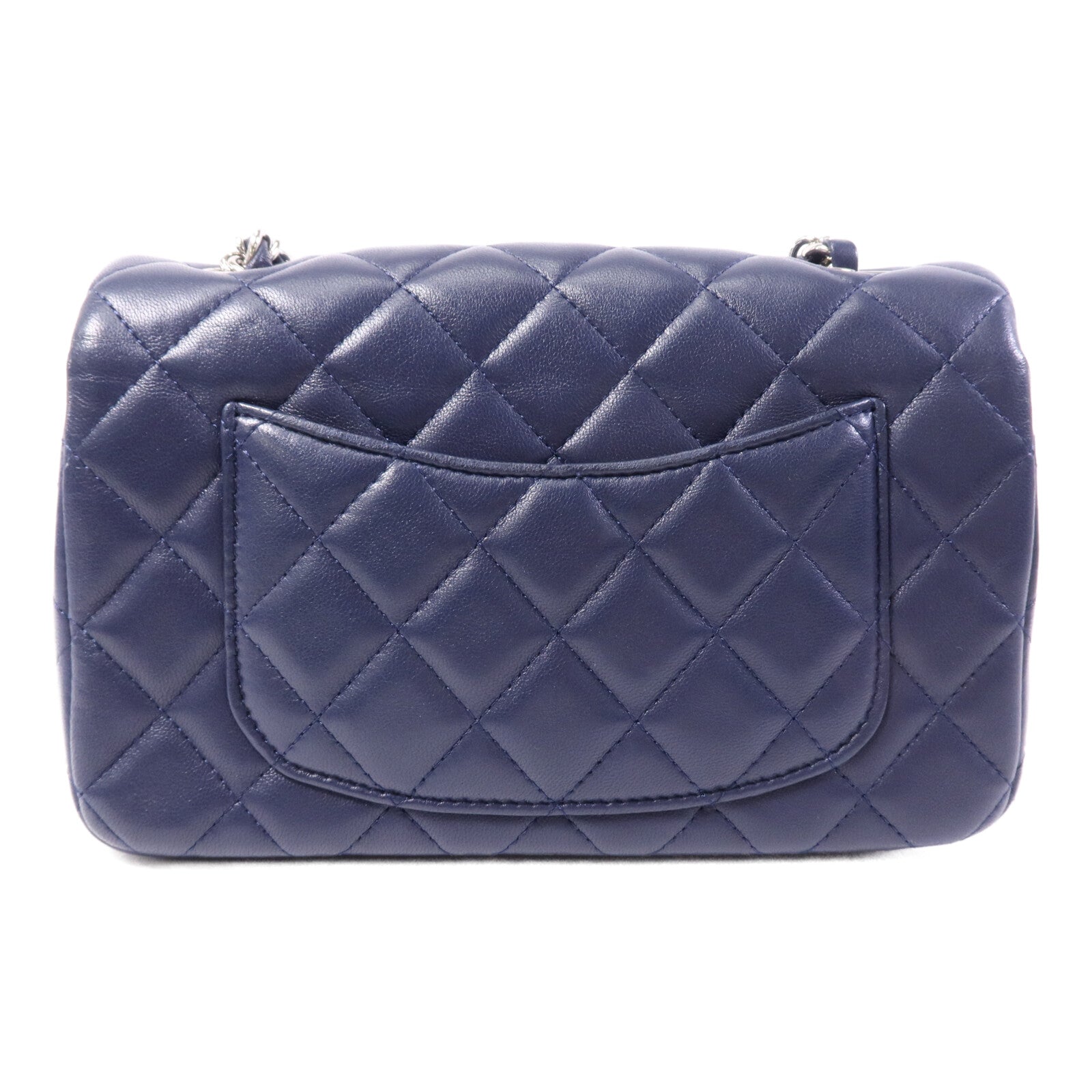 CHANEL 羊皮皮革Mini Classic 20銀扣鏈帶肩背袋