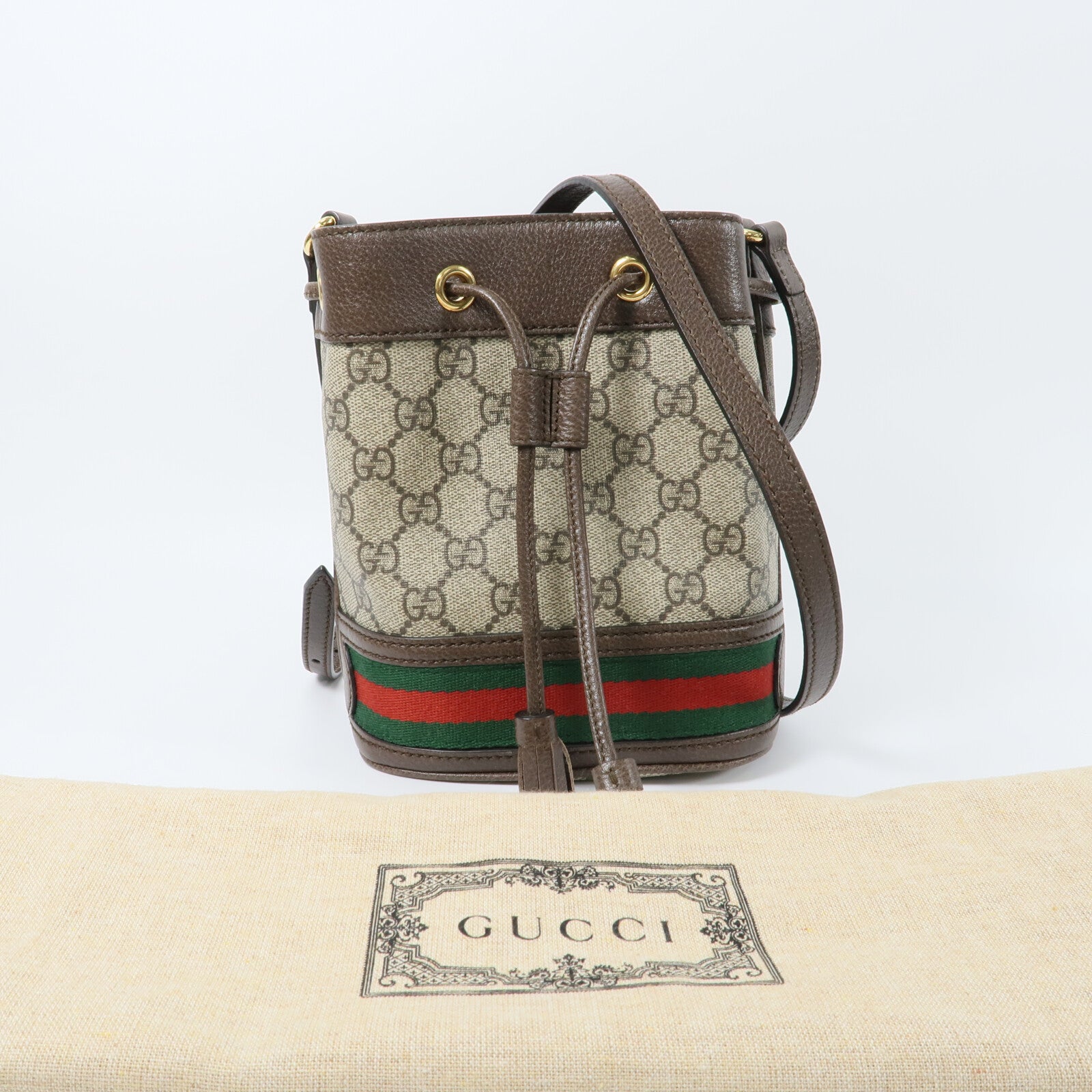GUCCI 塗層帆布Ophidia Mini Bucket肩背袋