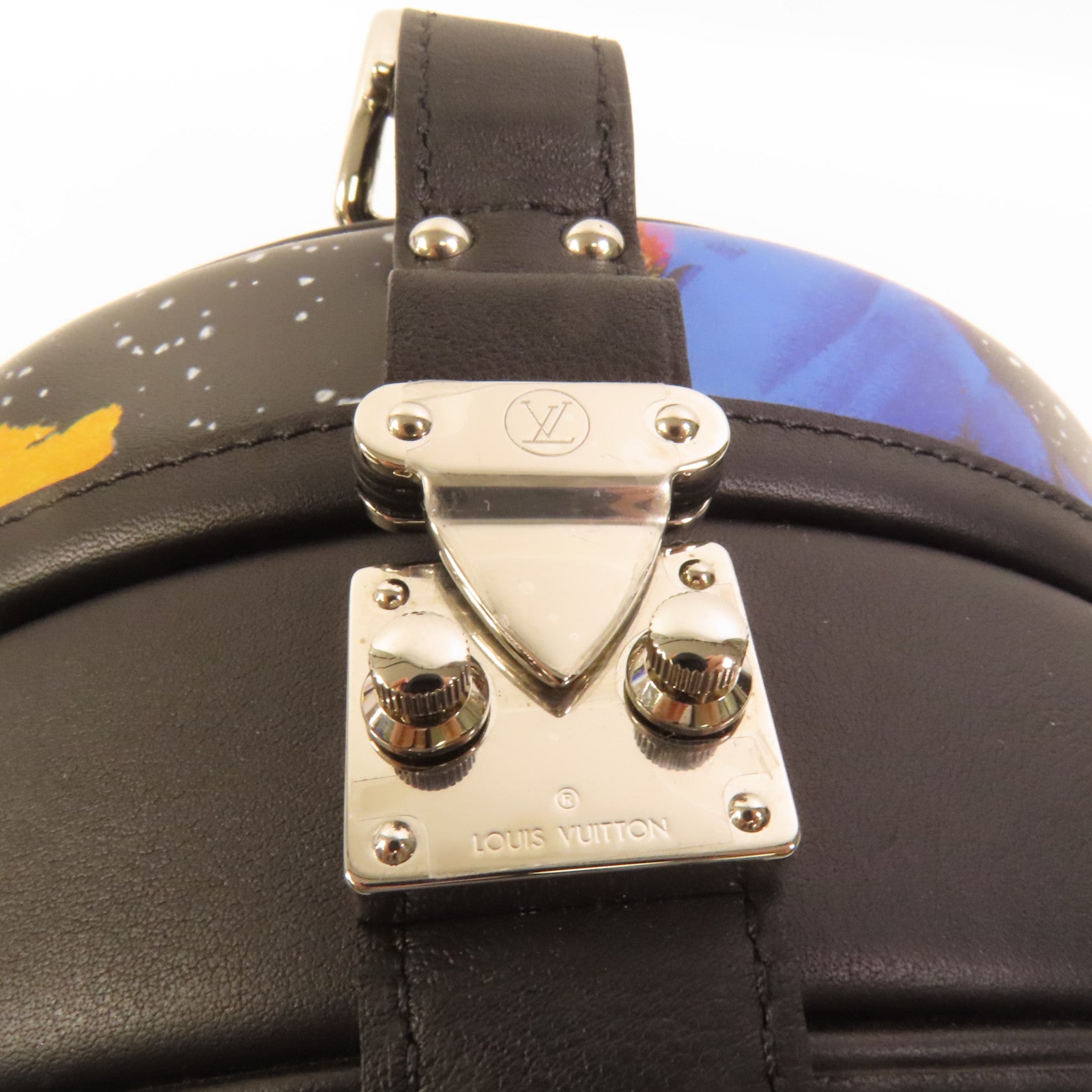 LOUIS VUITTON 牛皮皮革Petite Boite Chapeau銀扣手挽肩背兩用袋