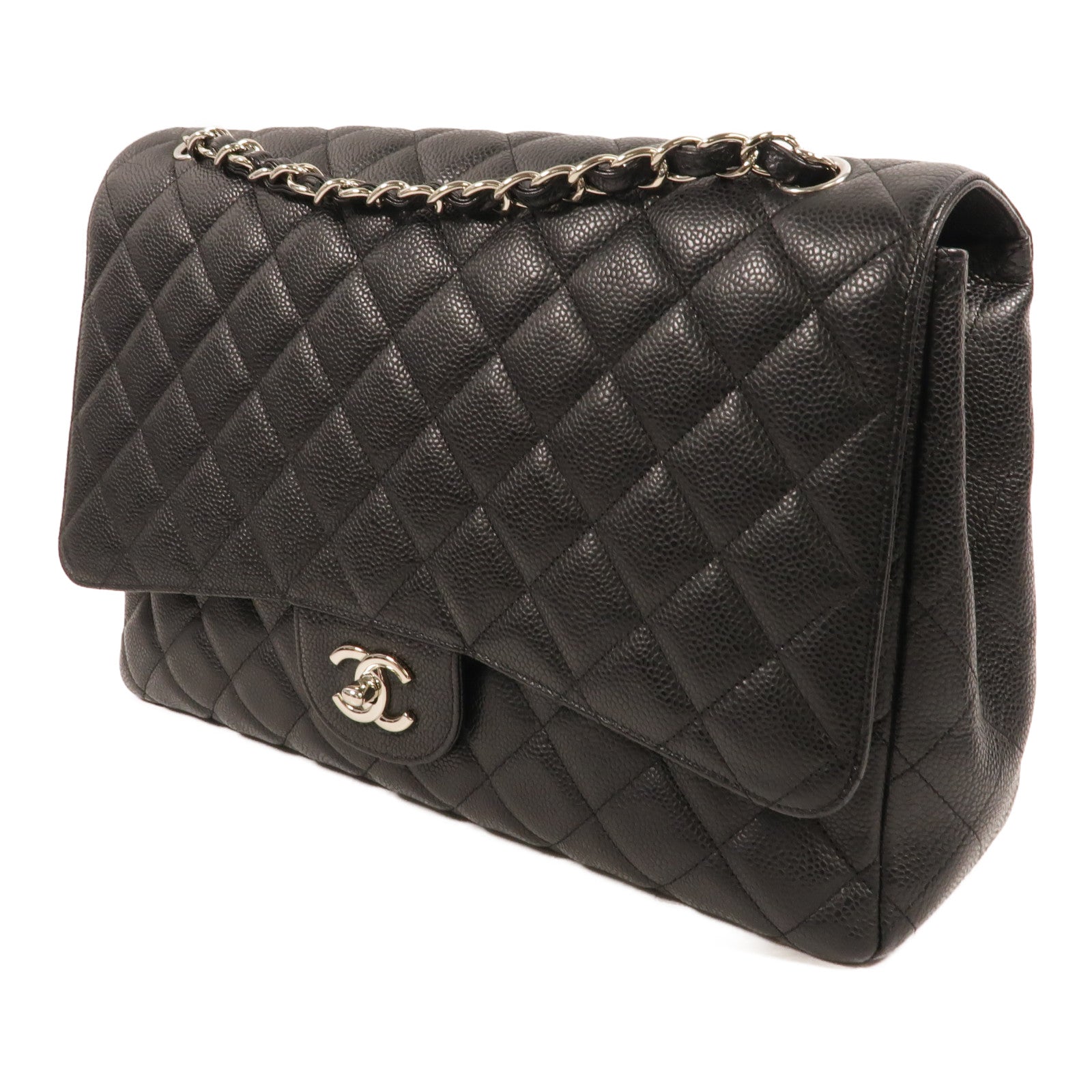 CHANEL 牛皮皮革Maxi Classic鏈帶肩背袋
