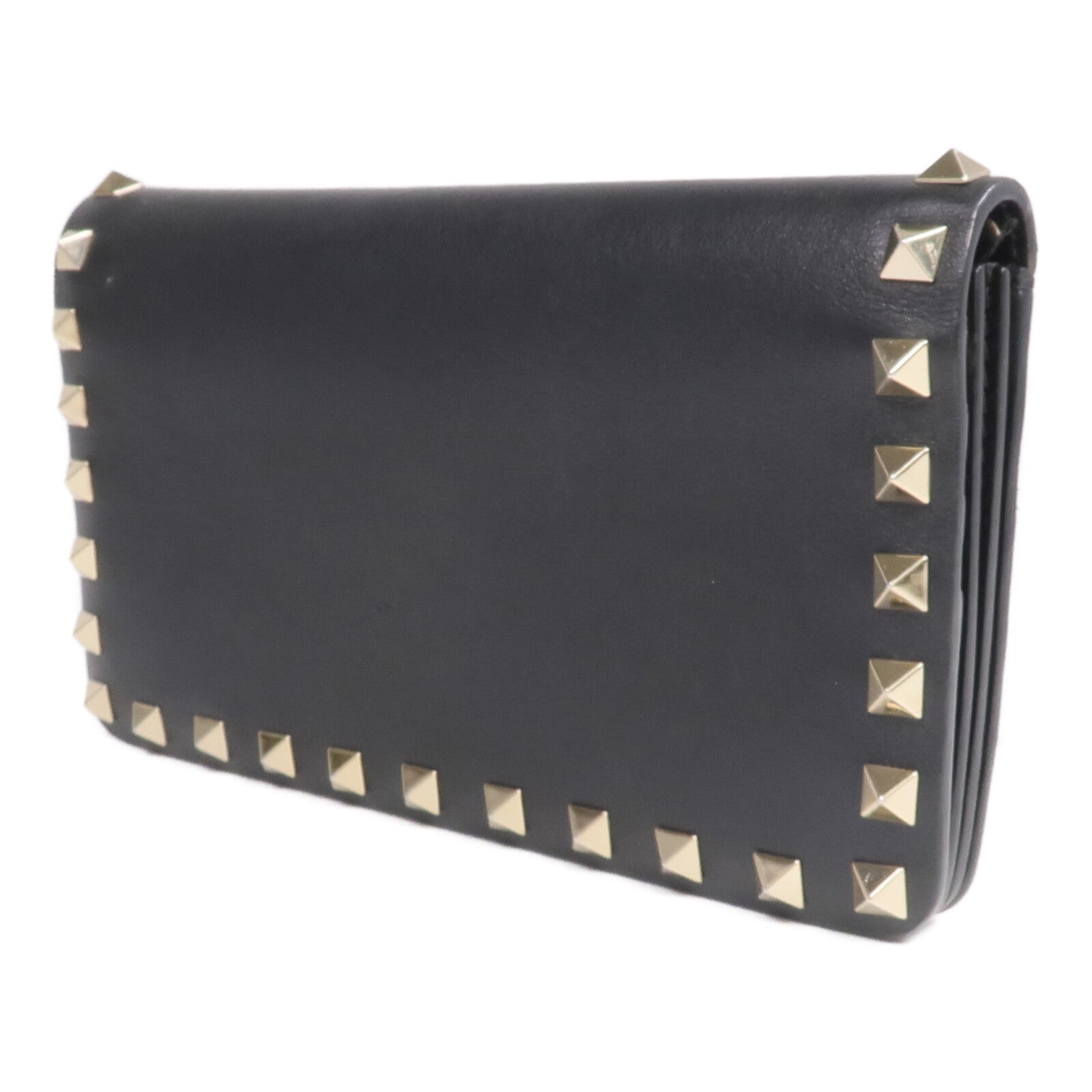 Valentino 牛皮皮革Rockstud Wallet金扣長錢包