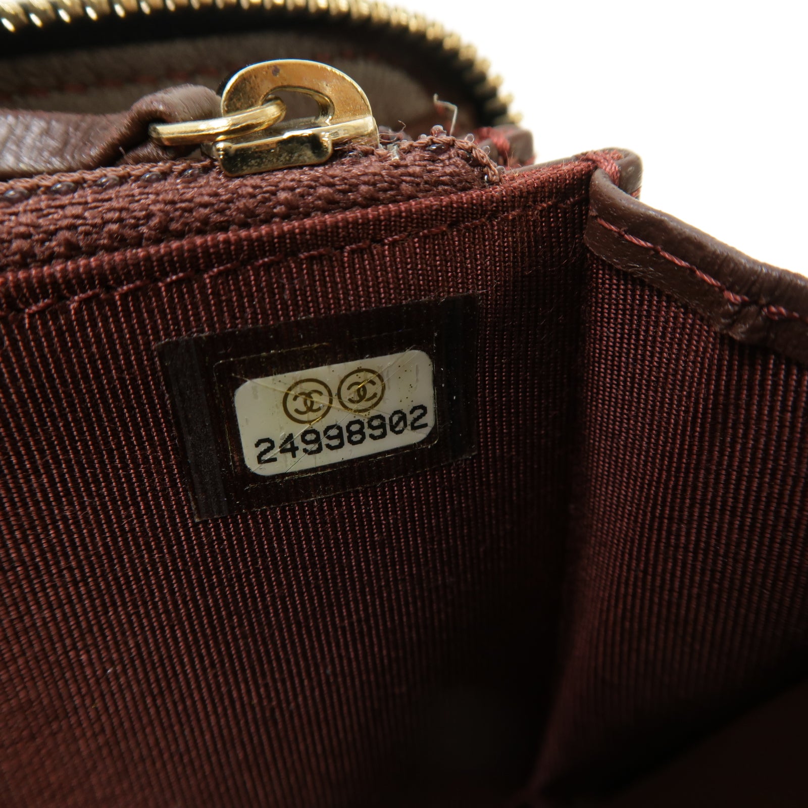CHANEL 菱格羊皮皮革Medium Zipped Wallet金扣中長錢包黑色