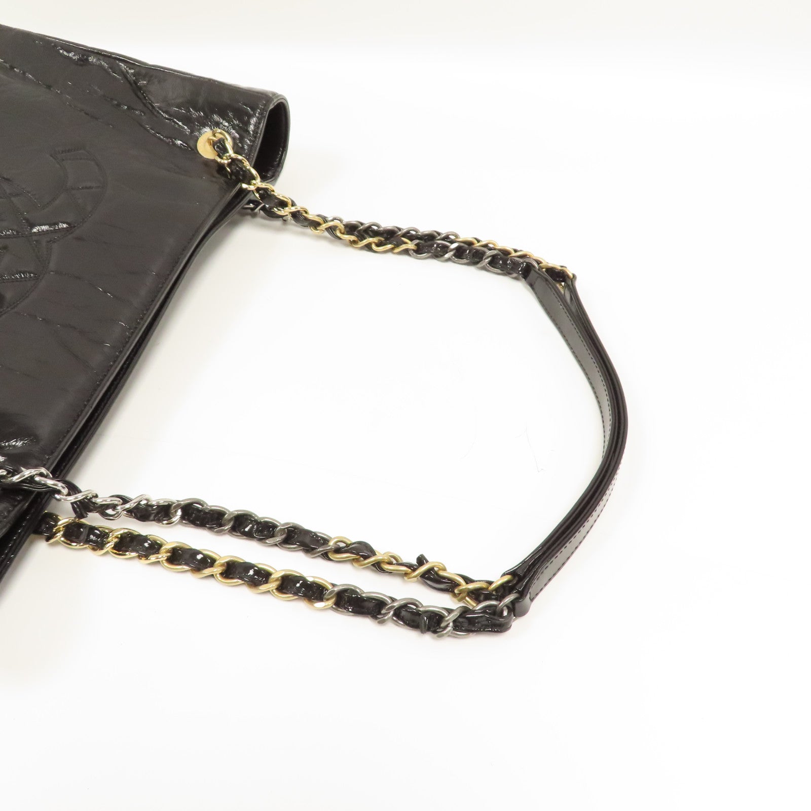 CHANEL 牛皮皮革Chain Tote手挽袋黑色