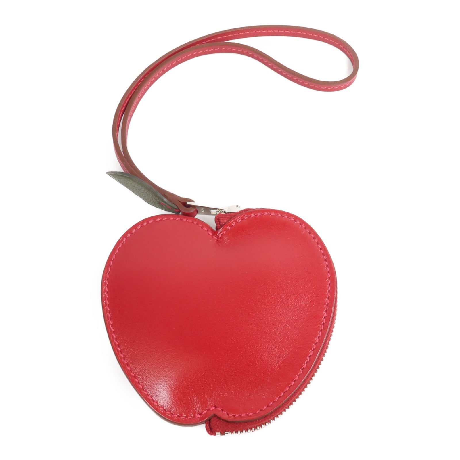 HERMES Tadelakt皮革Tutti Frutti Apple Coin Purse零錢包Rouge Vif
