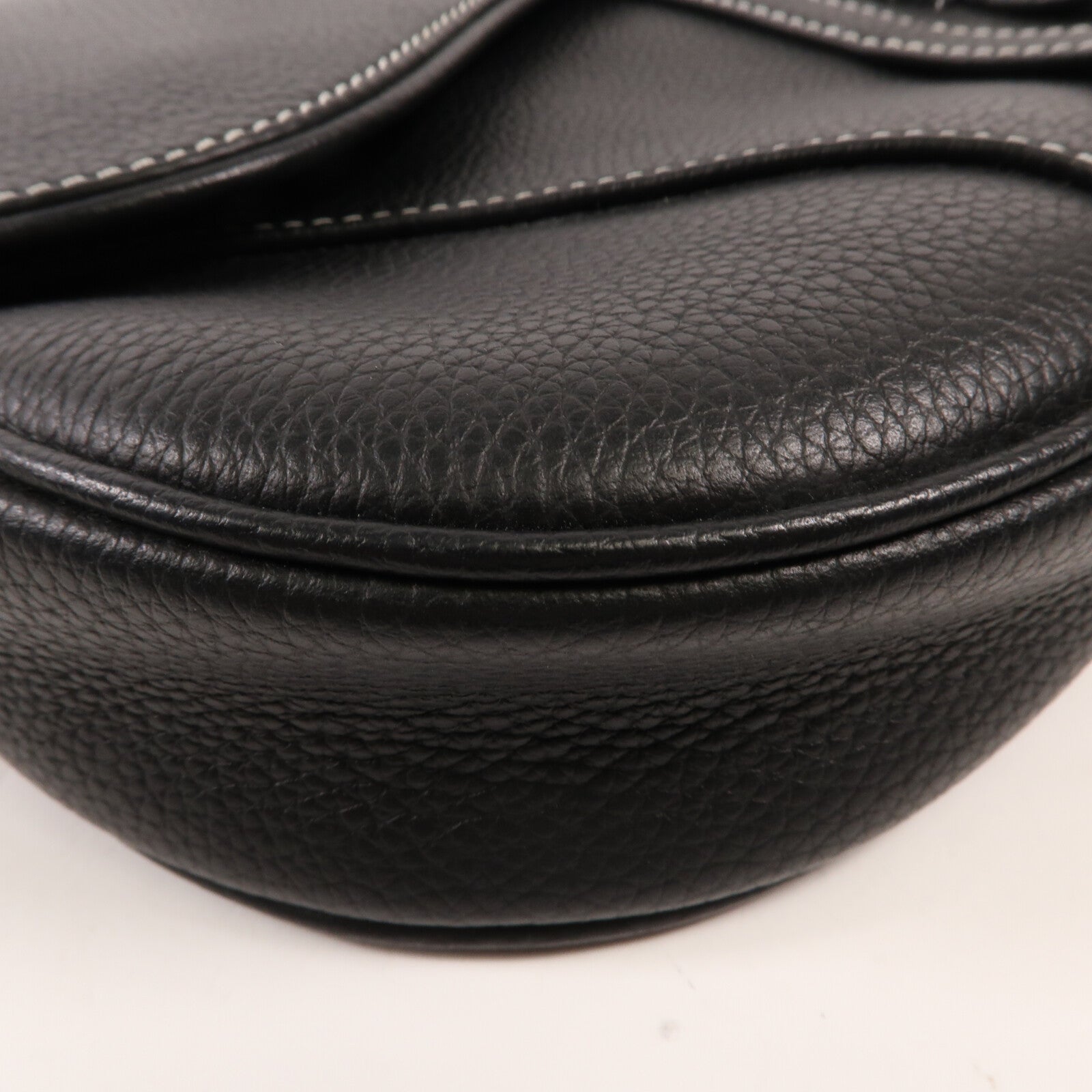 Dior 牛皮皮革Saddle Bag銀扣肩背袋