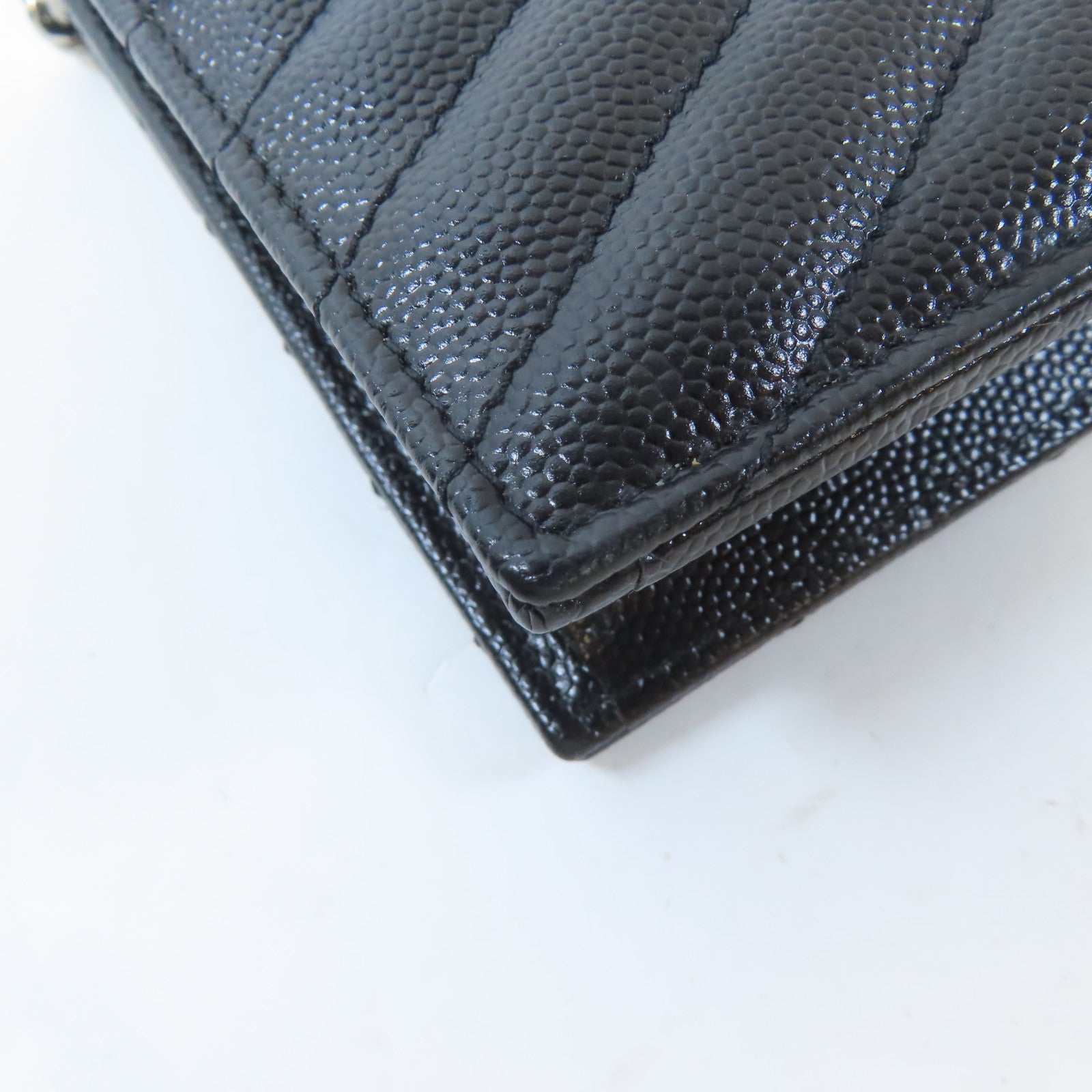 SAINT LAURENT 牛皮皮革Cassandra銀扣鏈帶肩背袋黑色