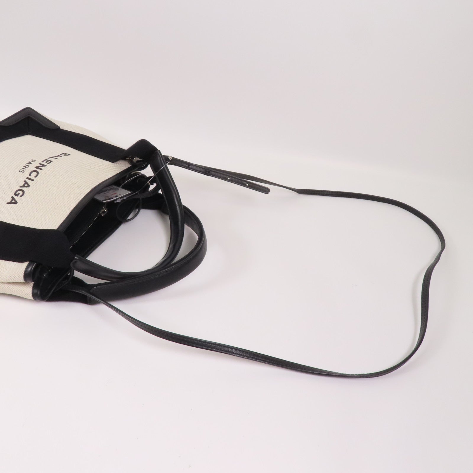 BALENCIAGA 帆布Cabas XS銀扣手挽肩背兩用袋