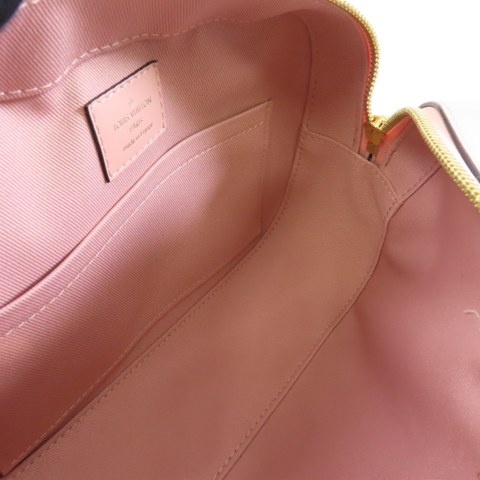 LOUIS VUITTON Monogram Saintonge金扣肩背袋啡色/粉紅色