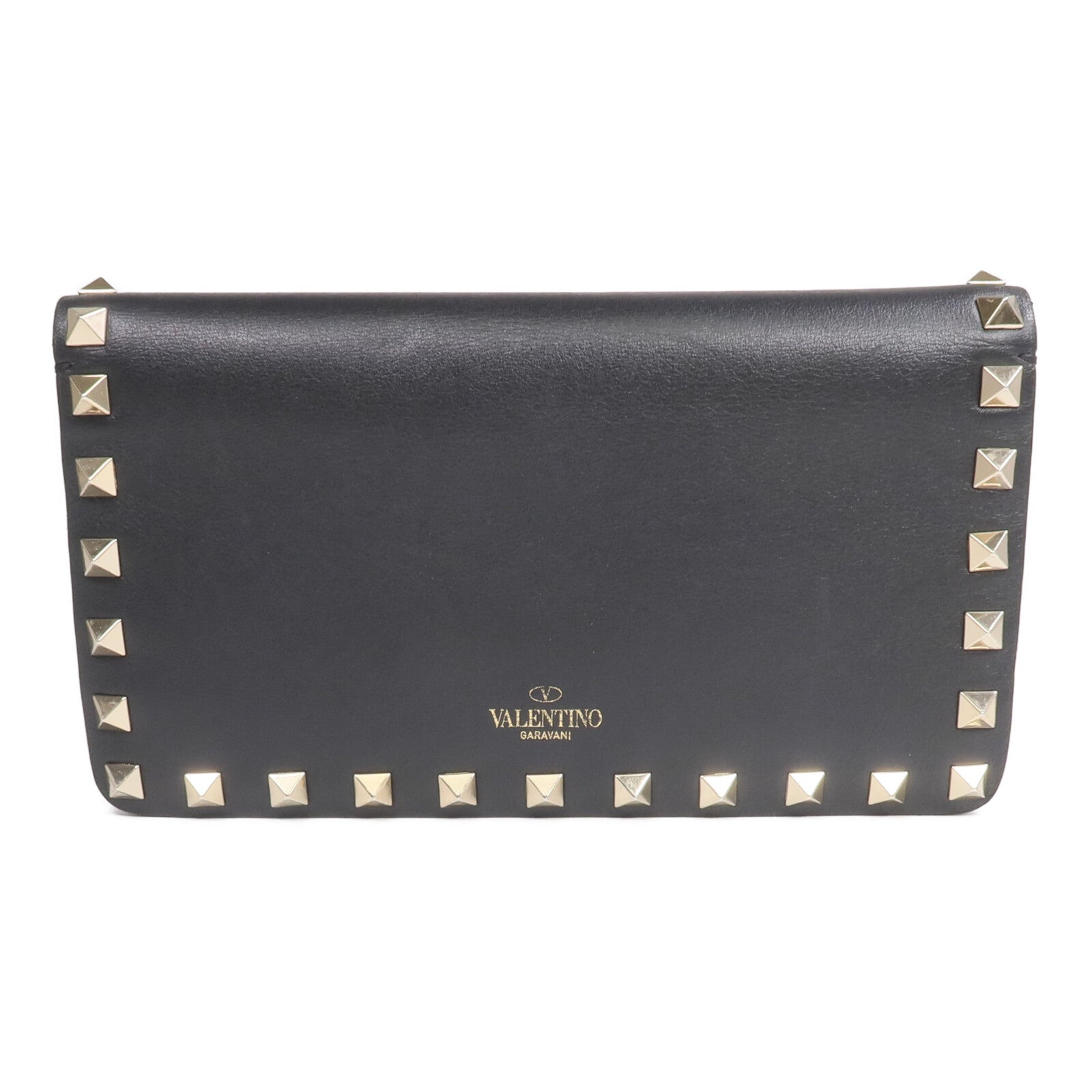 Valentino 牛皮皮革Rockstud Wallet金扣長錢包