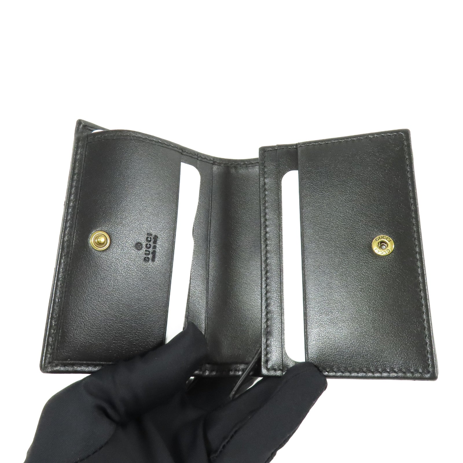 GUCCI Chevron皮革GG Marmont Small Wallet金扣錢包