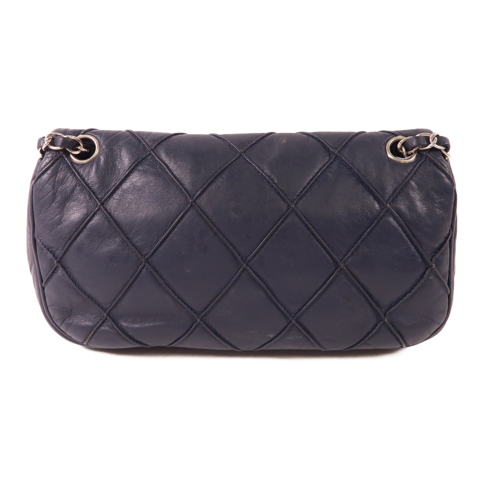 CHANEL 牛皮皮革Shoulder Bag銀扣肩背袋