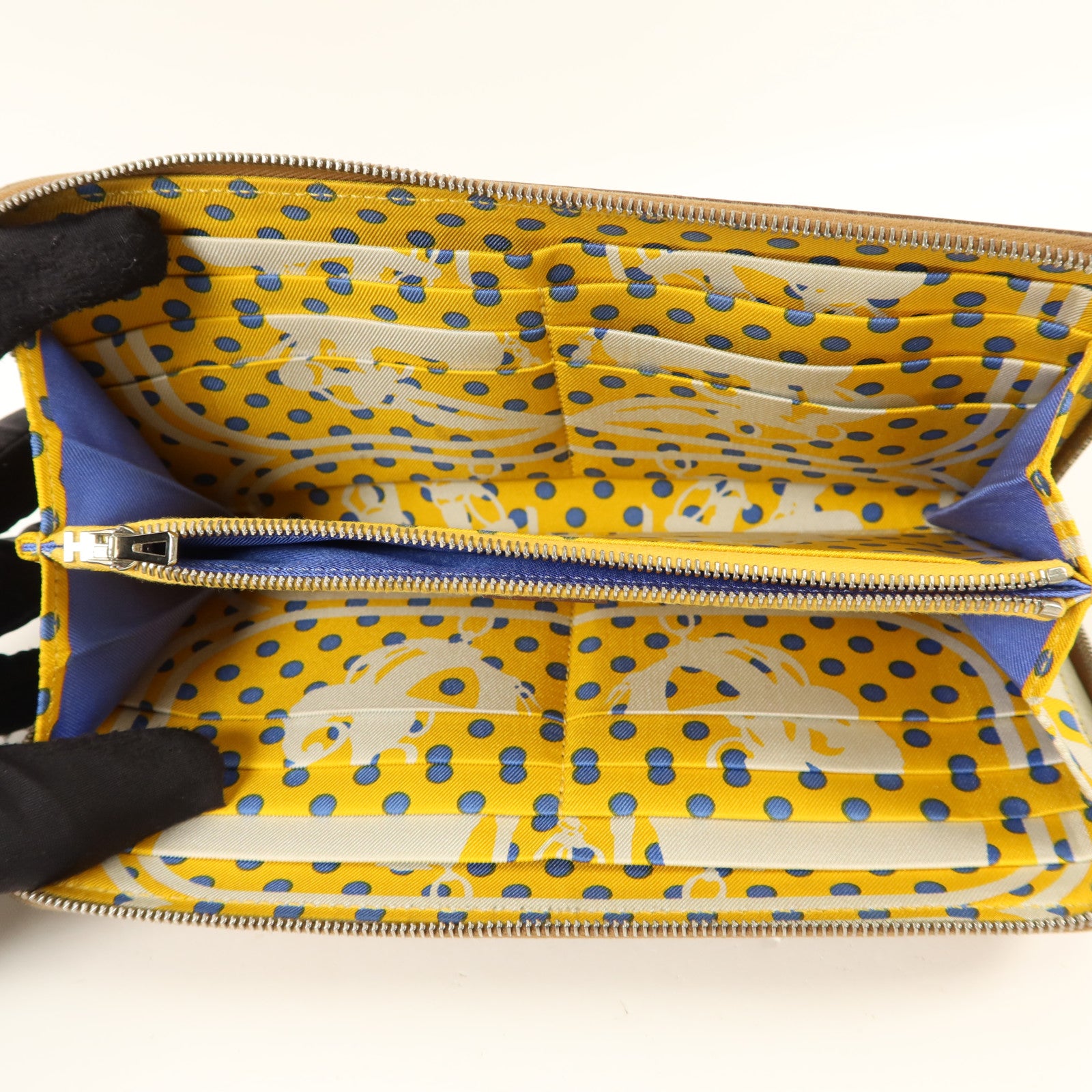 HERMES Epsom皮革Silk'In Long Wallet長錢包Gold
