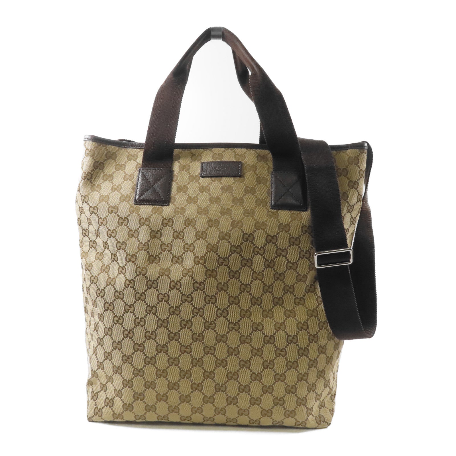 GUCCI 帆布2 Way Shoulder銀扣手挽肩背兩用袋