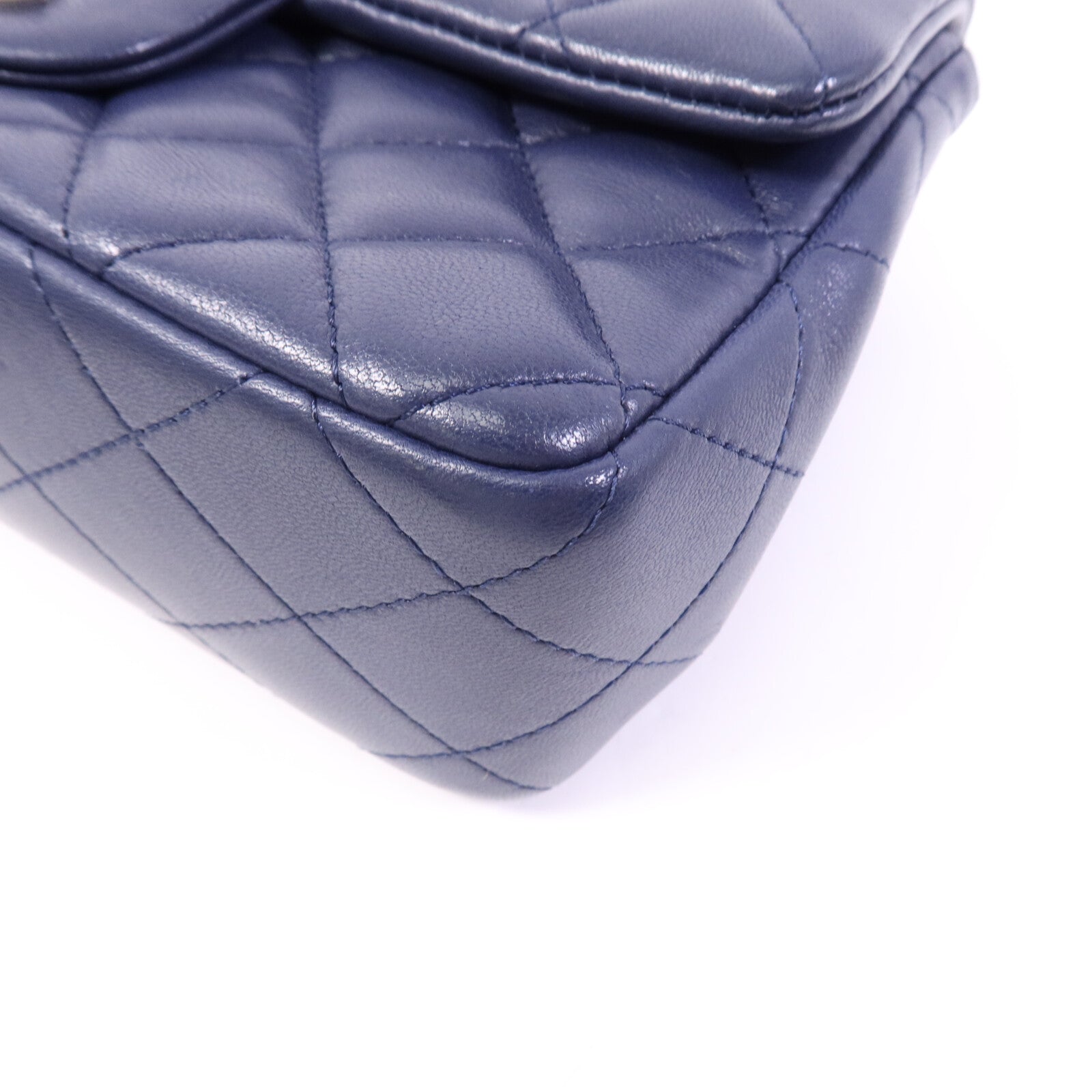 CHANEL 羊皮皮革Mini Classic 20銀扣鏈帶肩背袋