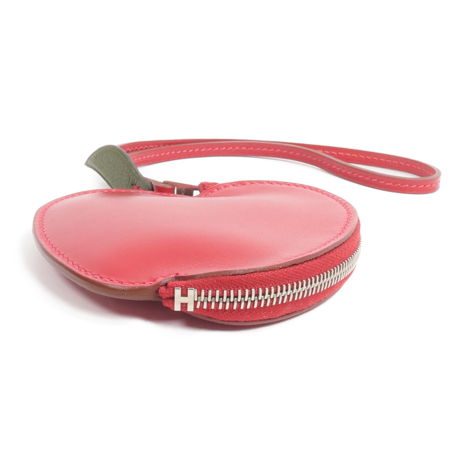 HERMES Tadelakt皮革Tutti Frutti Apple Coin Purse零錢包Rouge Vif