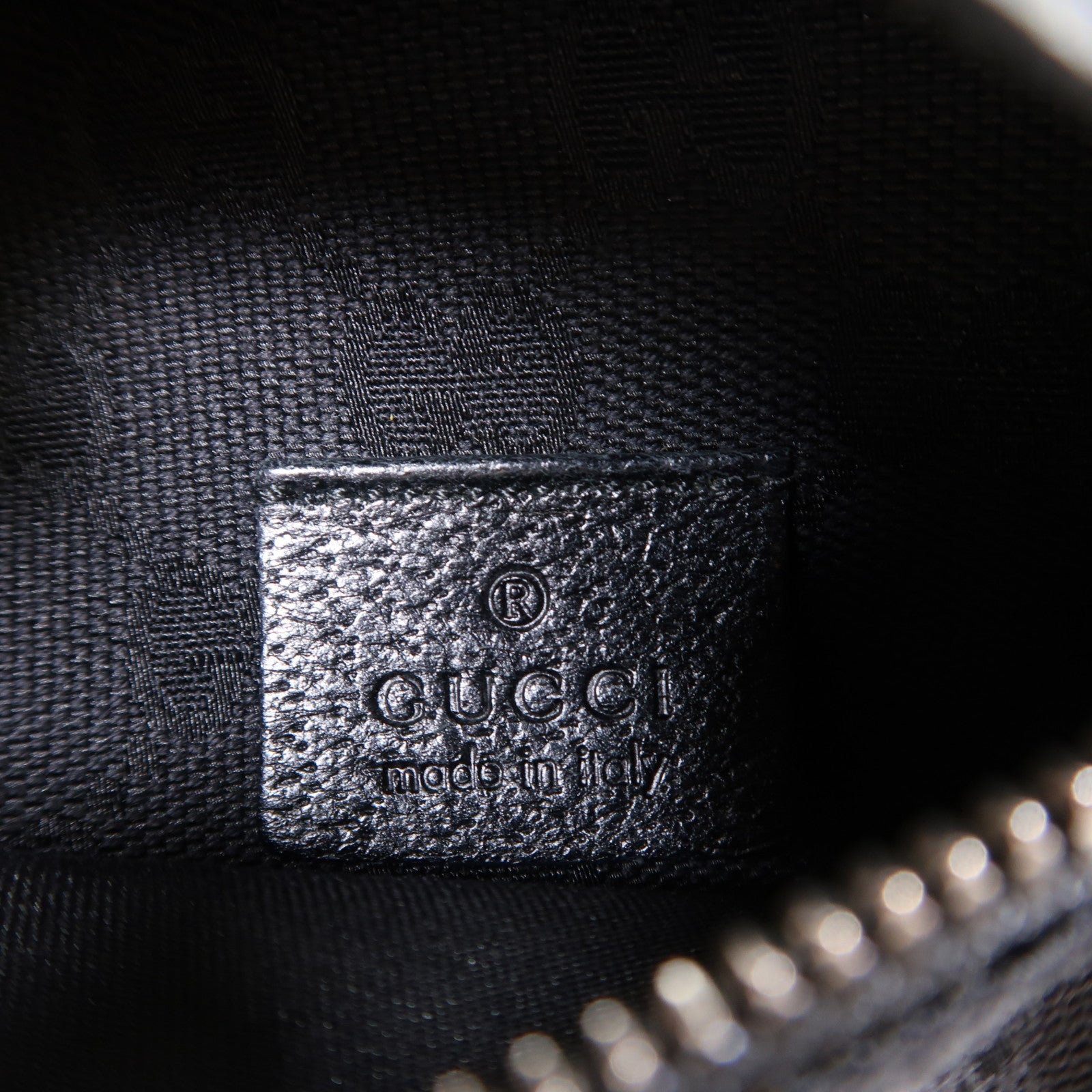 GUCCI 帆布Waist Bag銀扣腰包黑色
