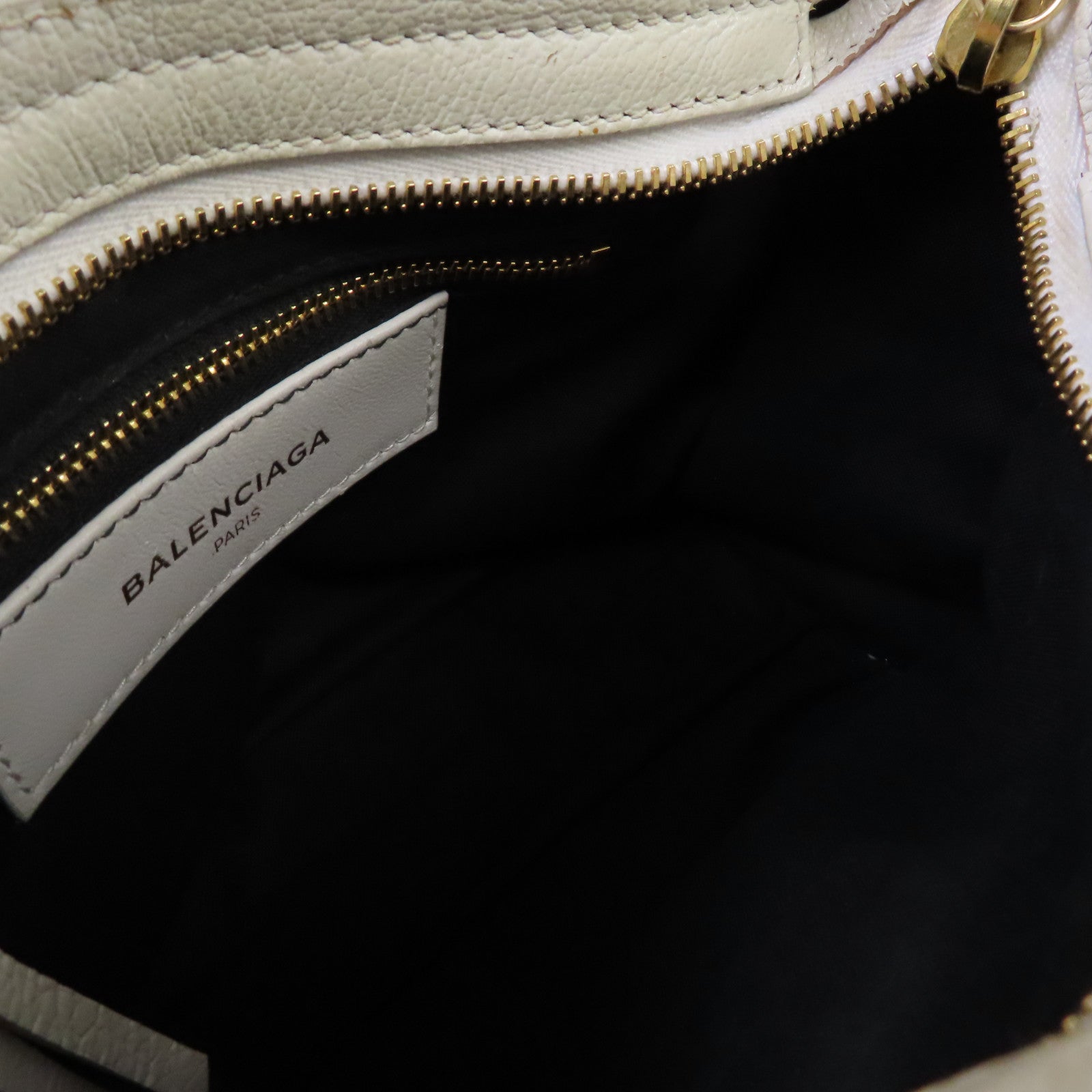 BALENCIAGA 【激減優惠】牛皮皮革Mini City金扣手挽肩背兩用袋白色