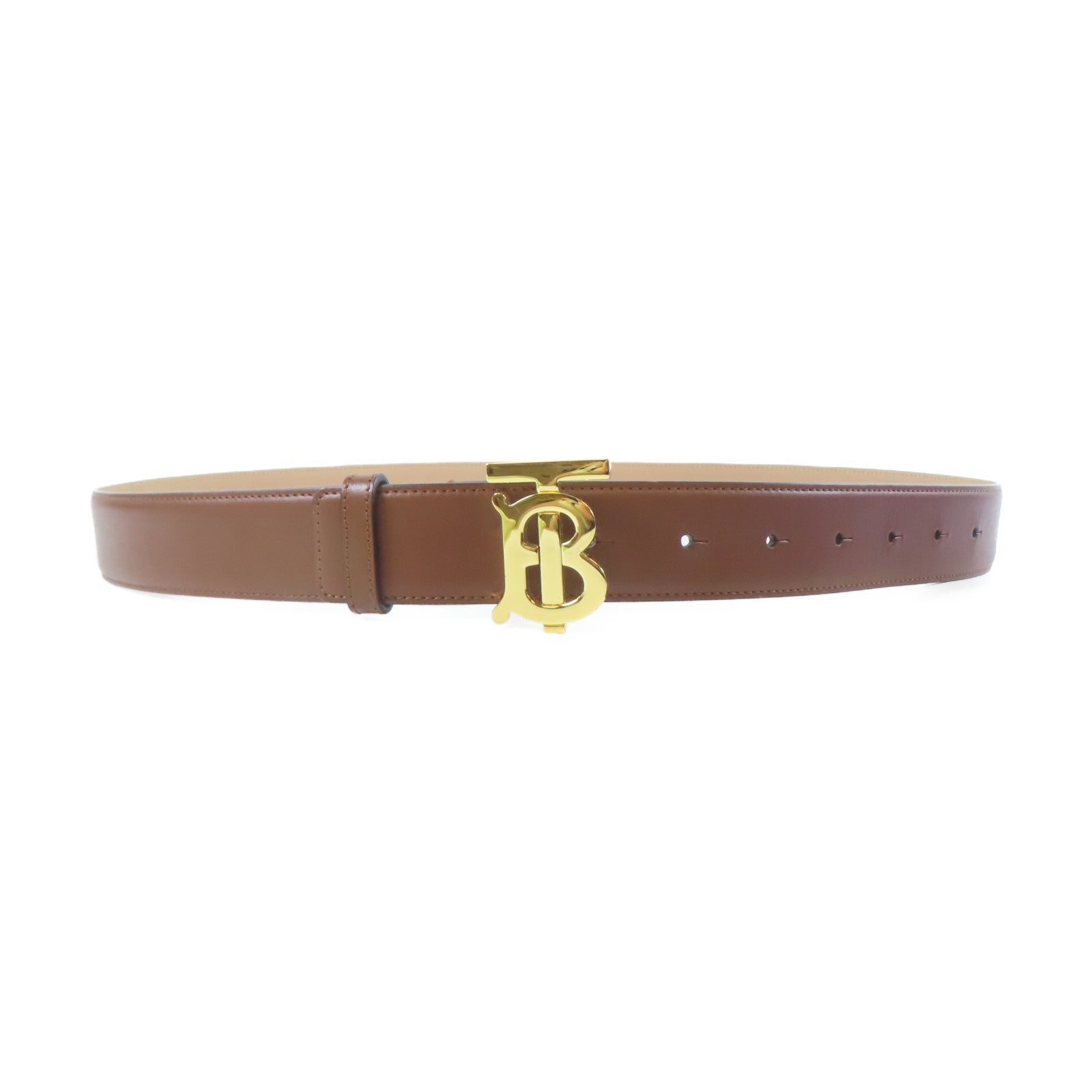 BURBERRY 牛皮皮革Belt金扣皮帶啡色