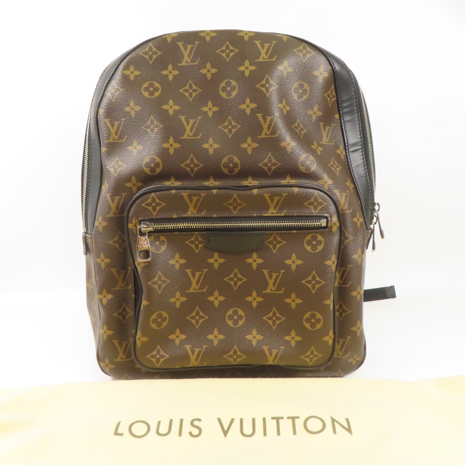 LOUIS VUITTON Monogram Macassar Josh Backpack銀扣背包