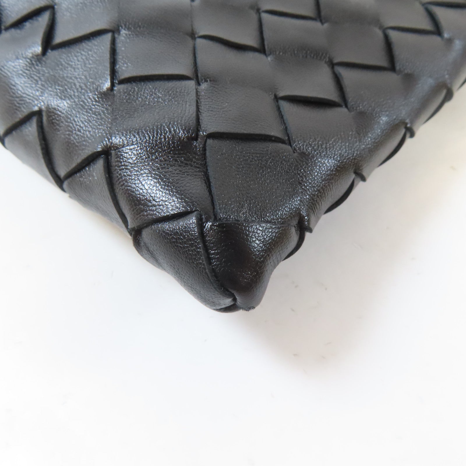 BOTTEGA VENETA 織紋牛皮皮革Mini Hop Hobo Bag金扣手挽肩背兩用袋黑色