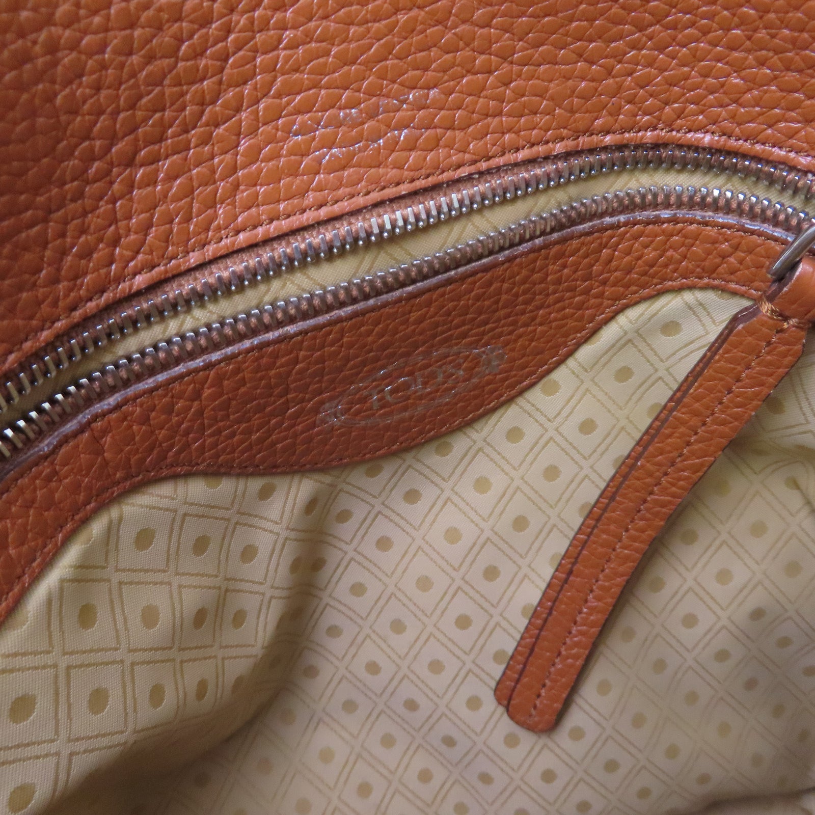TOD'S 牛皮皮革2Way Shoulder Bag銀扣手挽肩背兩用袋啡色