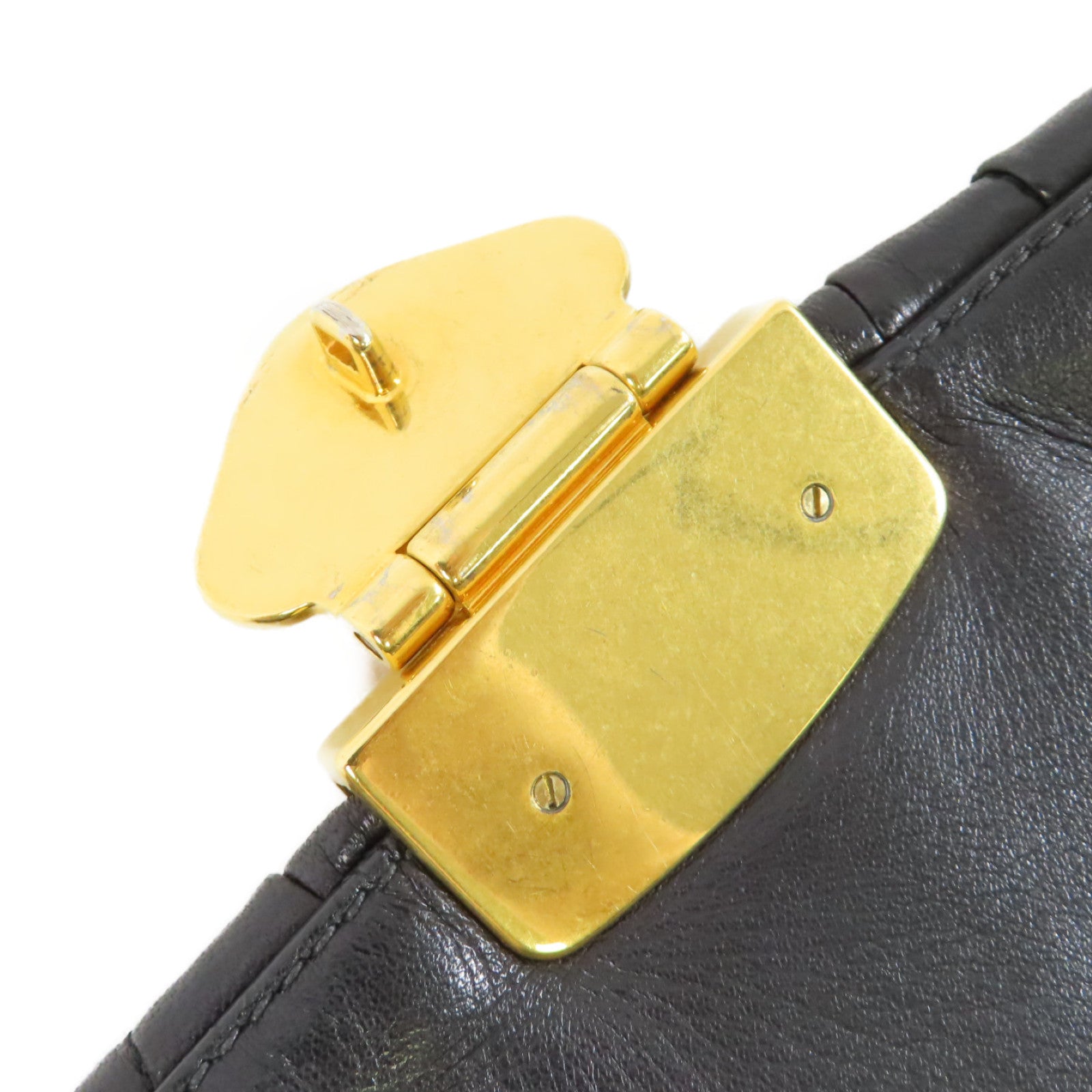 Miu Miu 牛皮皮革Shoulder Bag金扣肩背袋黑色