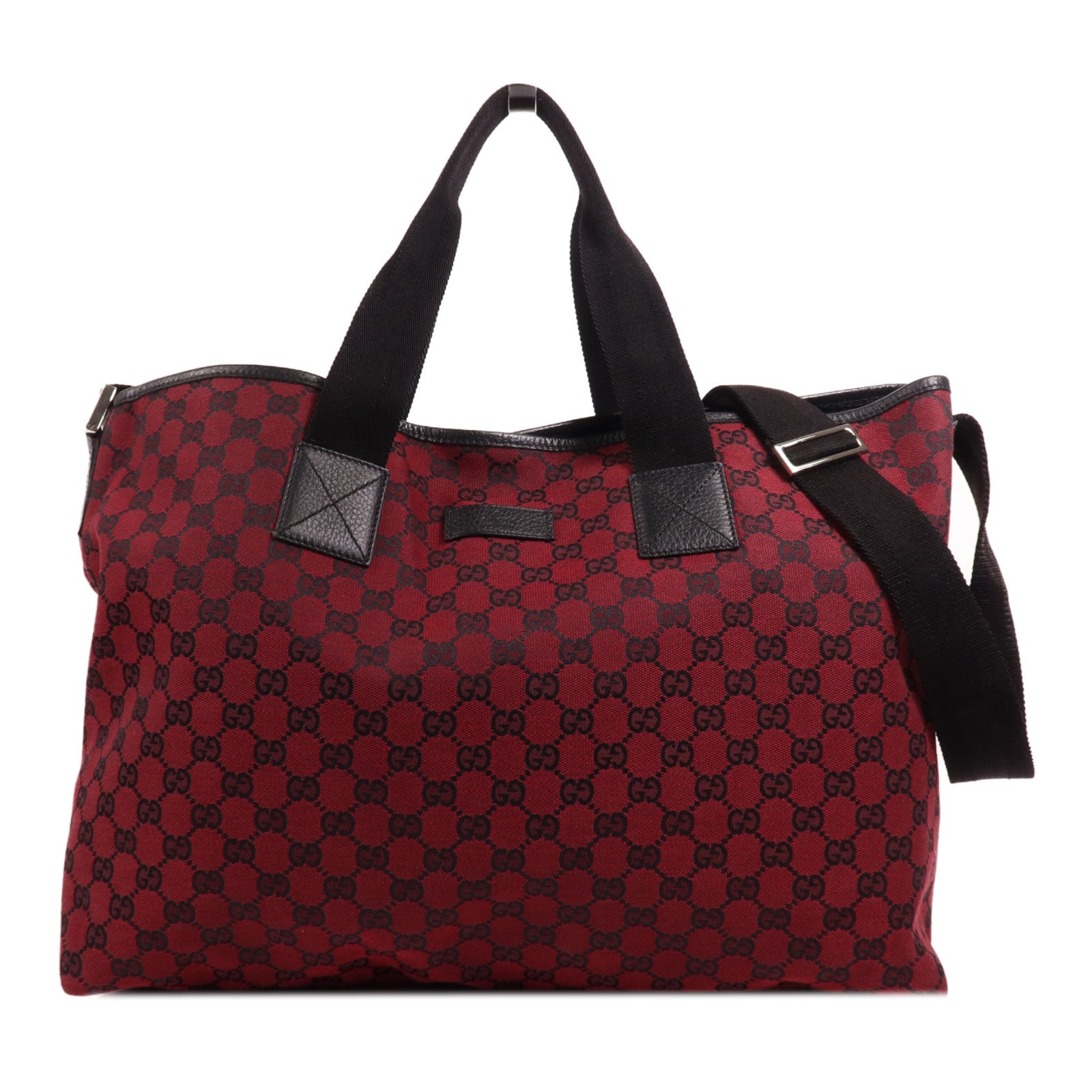 GUCCI 帆布2 Way Shoulder銀扣手挽肩背兩用袋