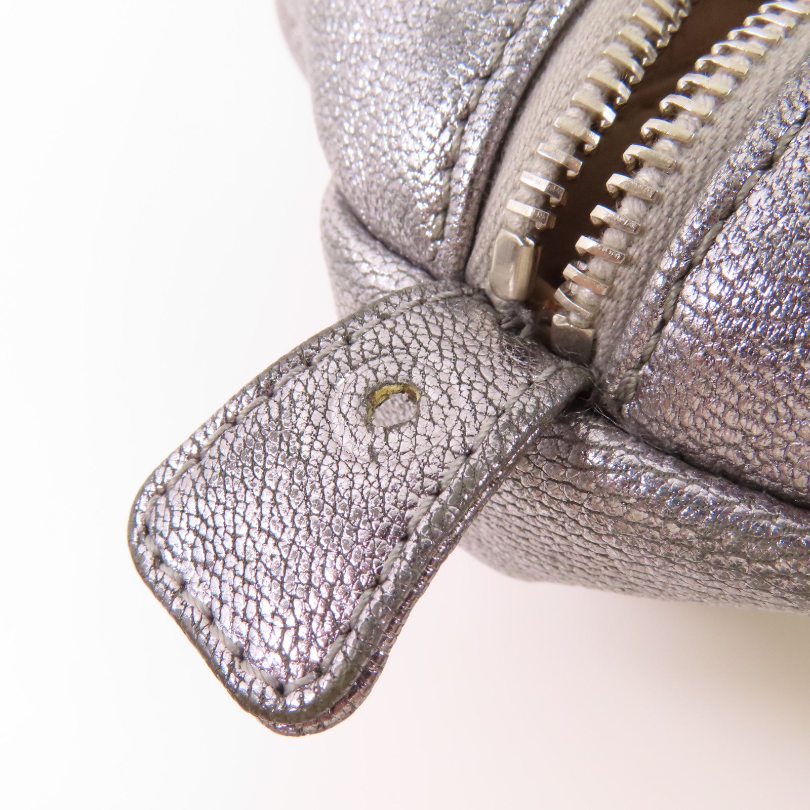 CHANEL CC SHW Hand Bag Calfskin Leather Sliver