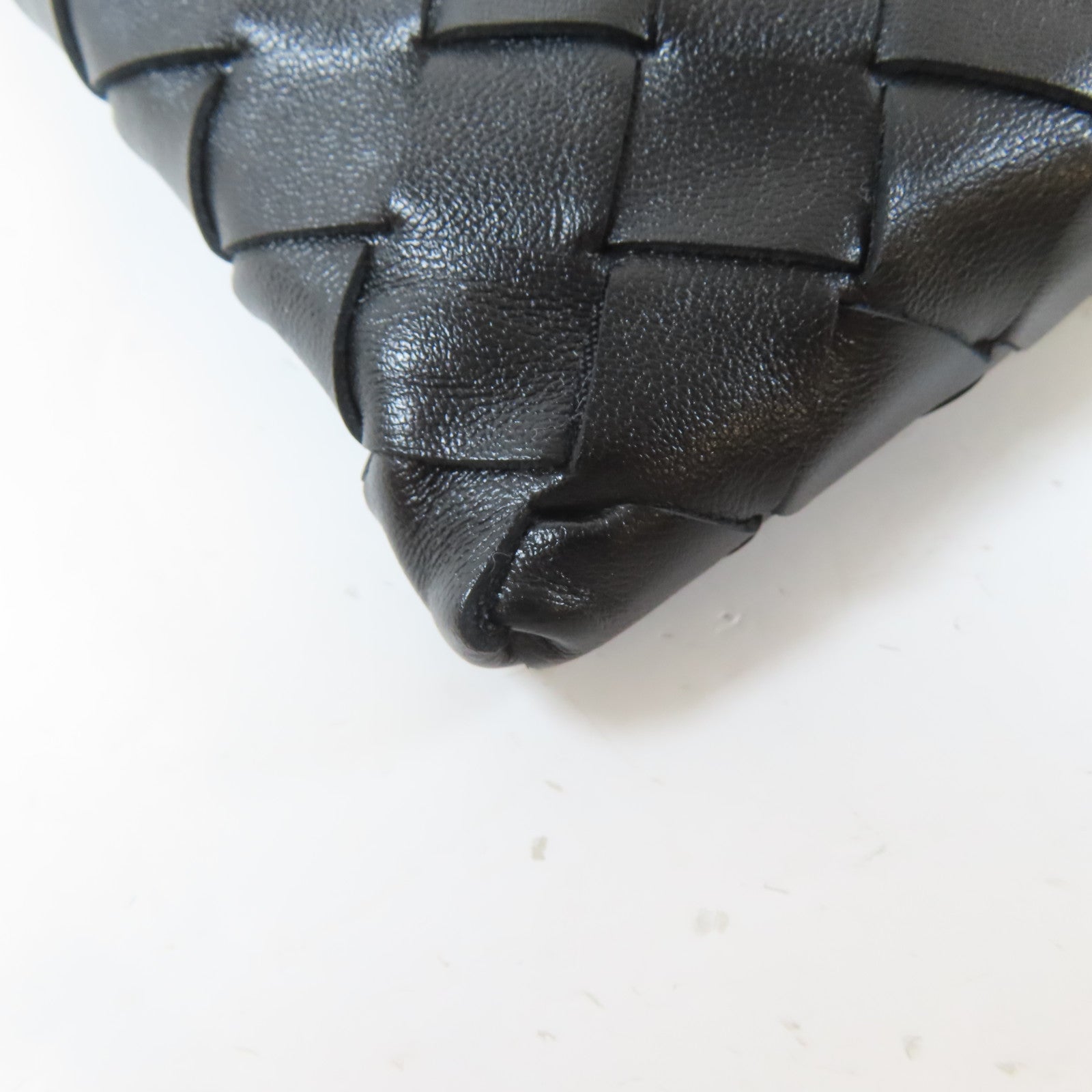 BOTTEGA VENETA 織紋牛皮皮革Mini Hop Hobo Bag金扣手挽肩背兩用袋黑色