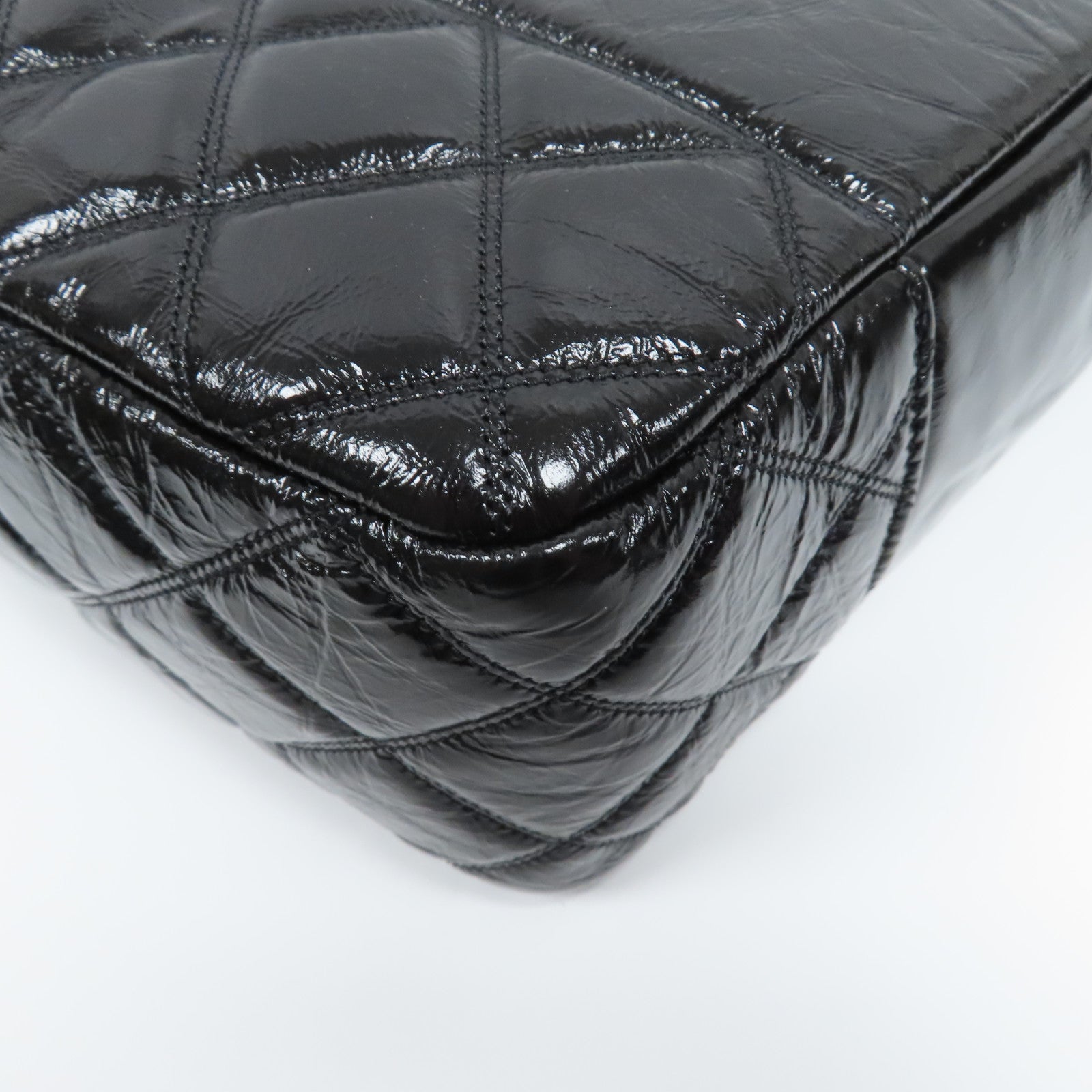 CHANEL 牛皮皮革Chain Tote手挽袋黑色