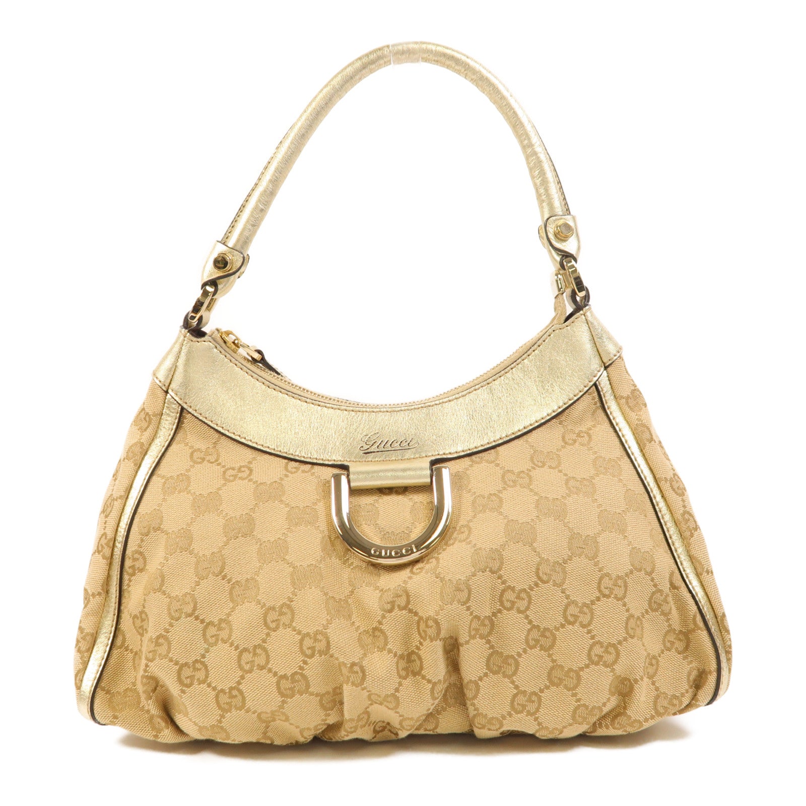 GUCCI 帆布Shoulder Bag金扣肩背袋