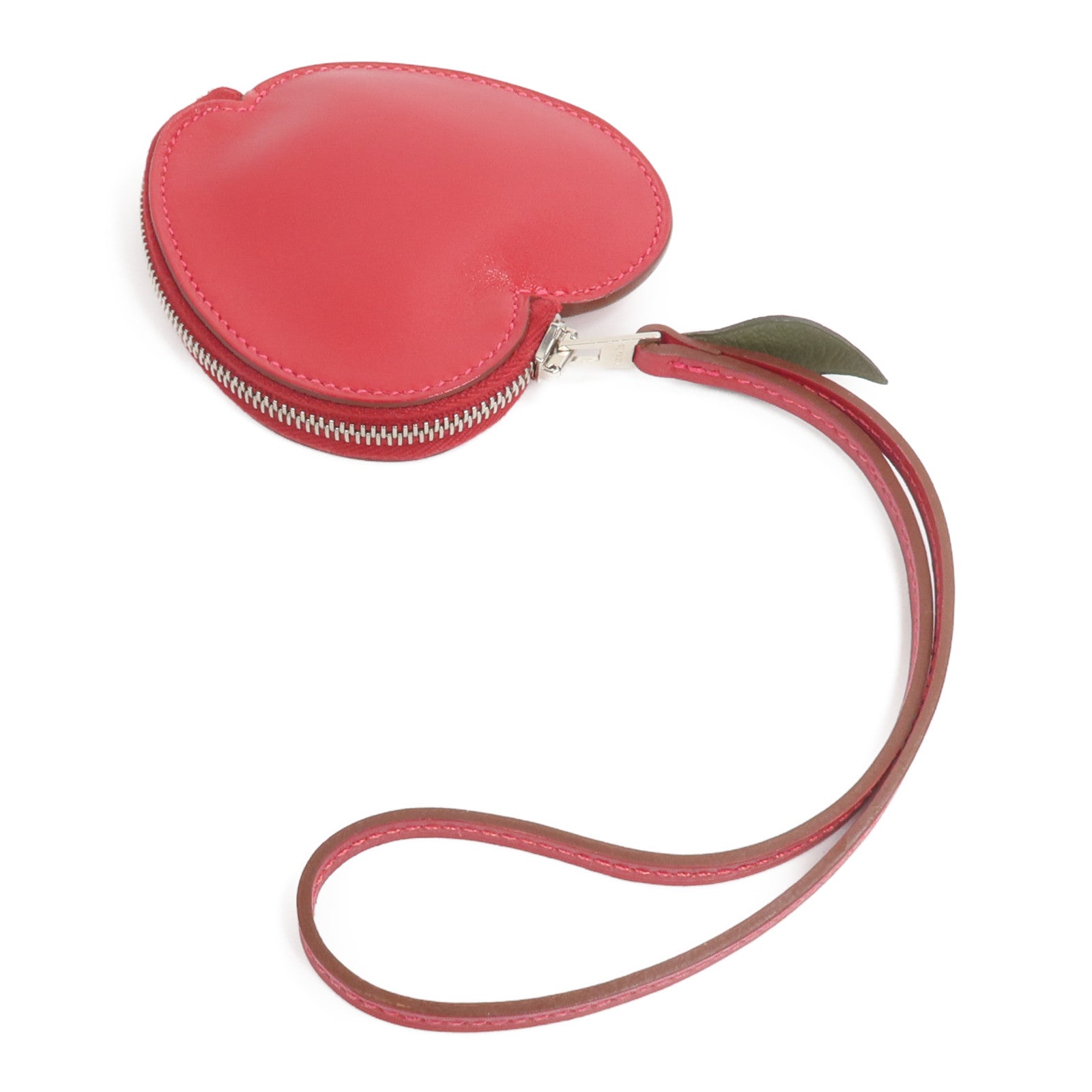 HERMES Tadelakt皮革Tutti Frutti Apple Coin Purse零錢包Rouge Vif