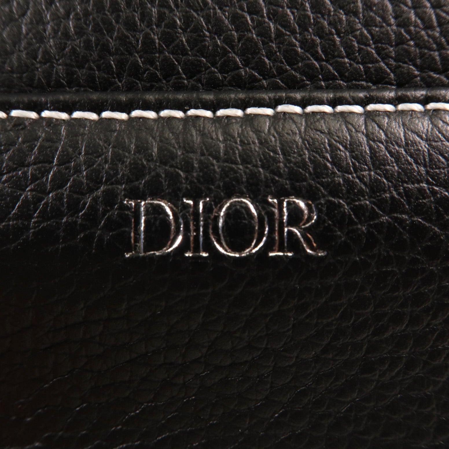 Dior 牛皮皮革Saddle Bag銀扣肩背袋