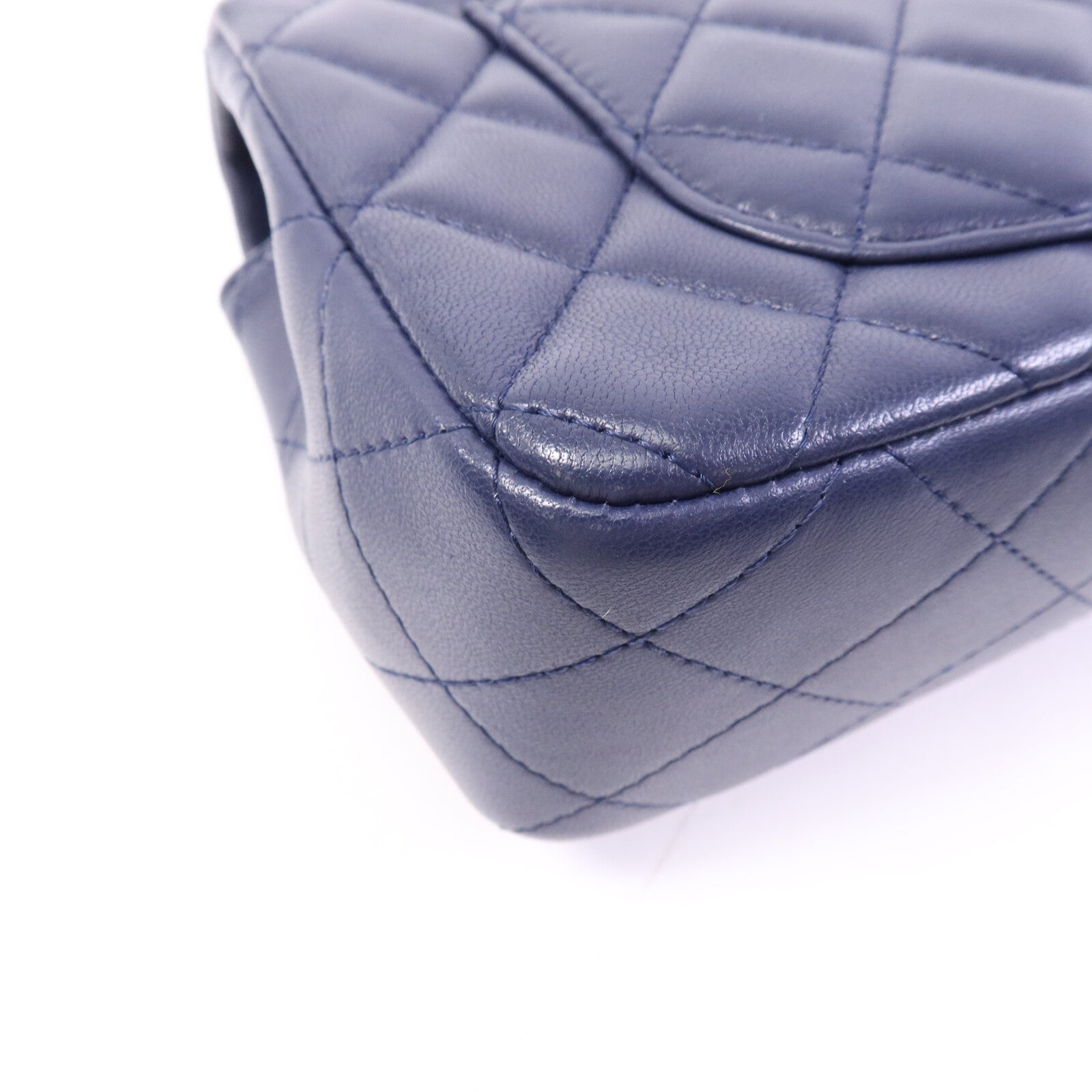 CHANEL 羊皮皮革Mini Classic 20銀扣鏈帶肩背袋