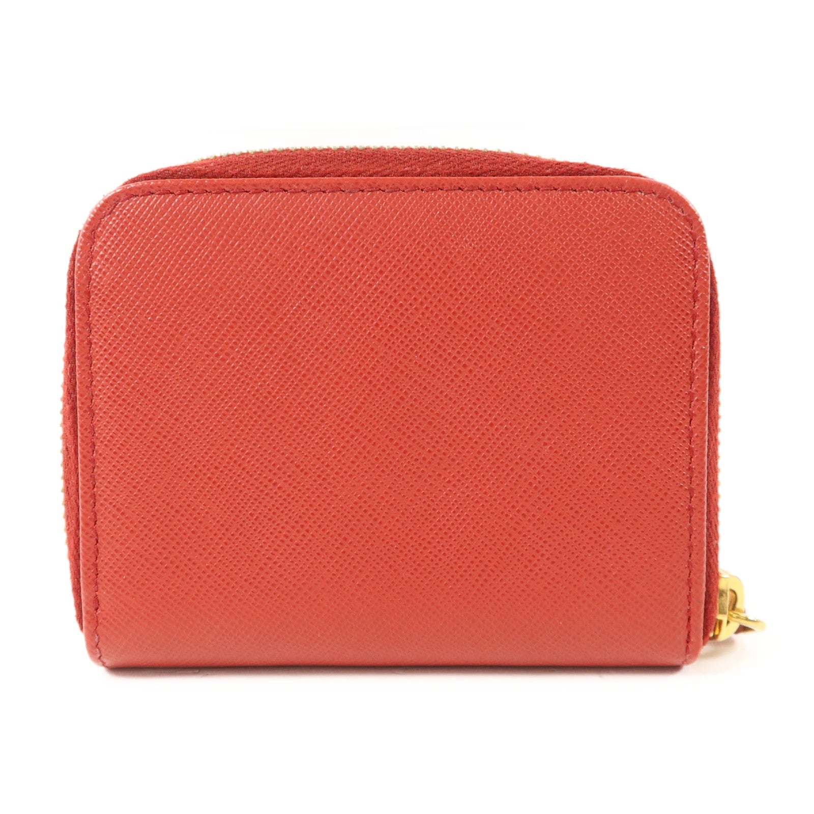 PRADA Saffiano皮革Zip Coin Case金扣零錢包