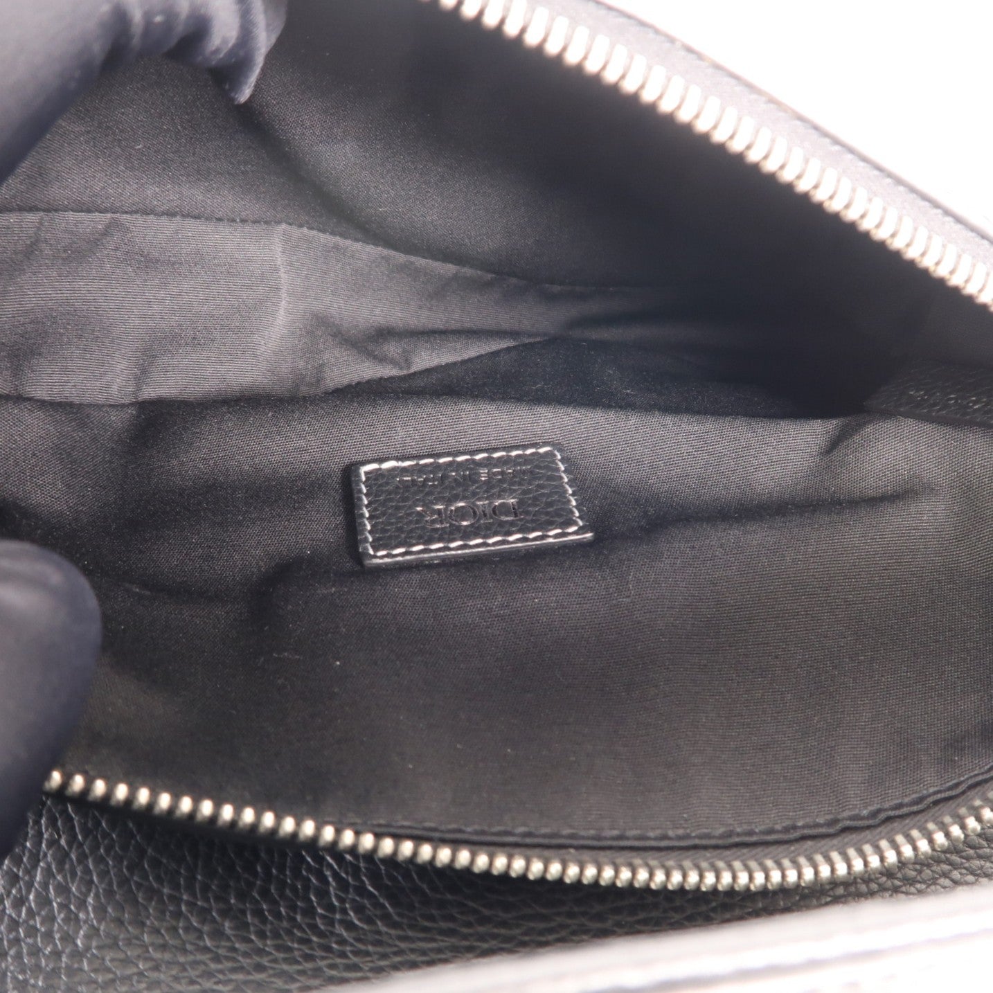 Dior 牛皮皮革Saddle Bag銀扣肩背袋