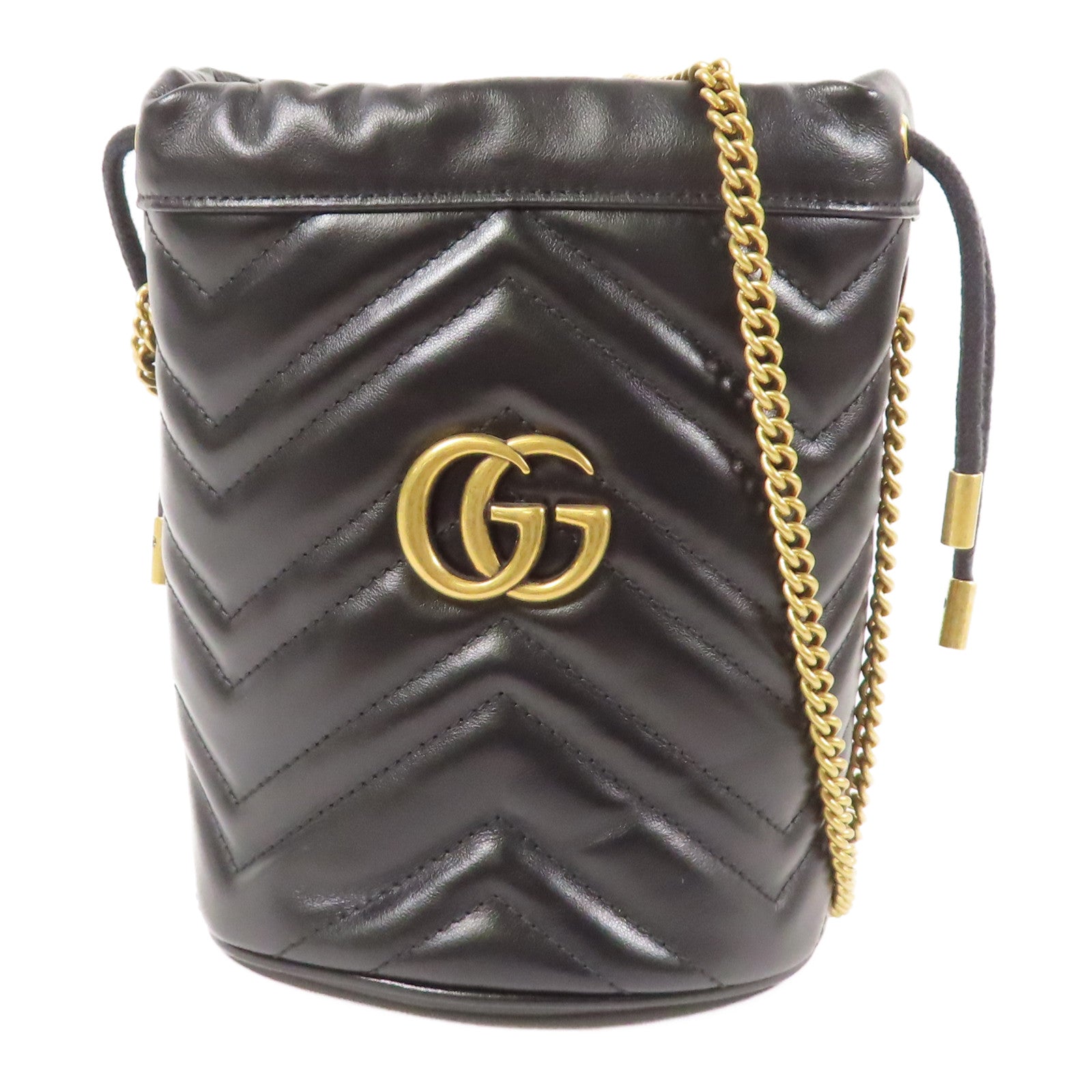 GUCCI 【激減優惠】牛皮皮革GG Marmont金扣鏈帶肩背袋