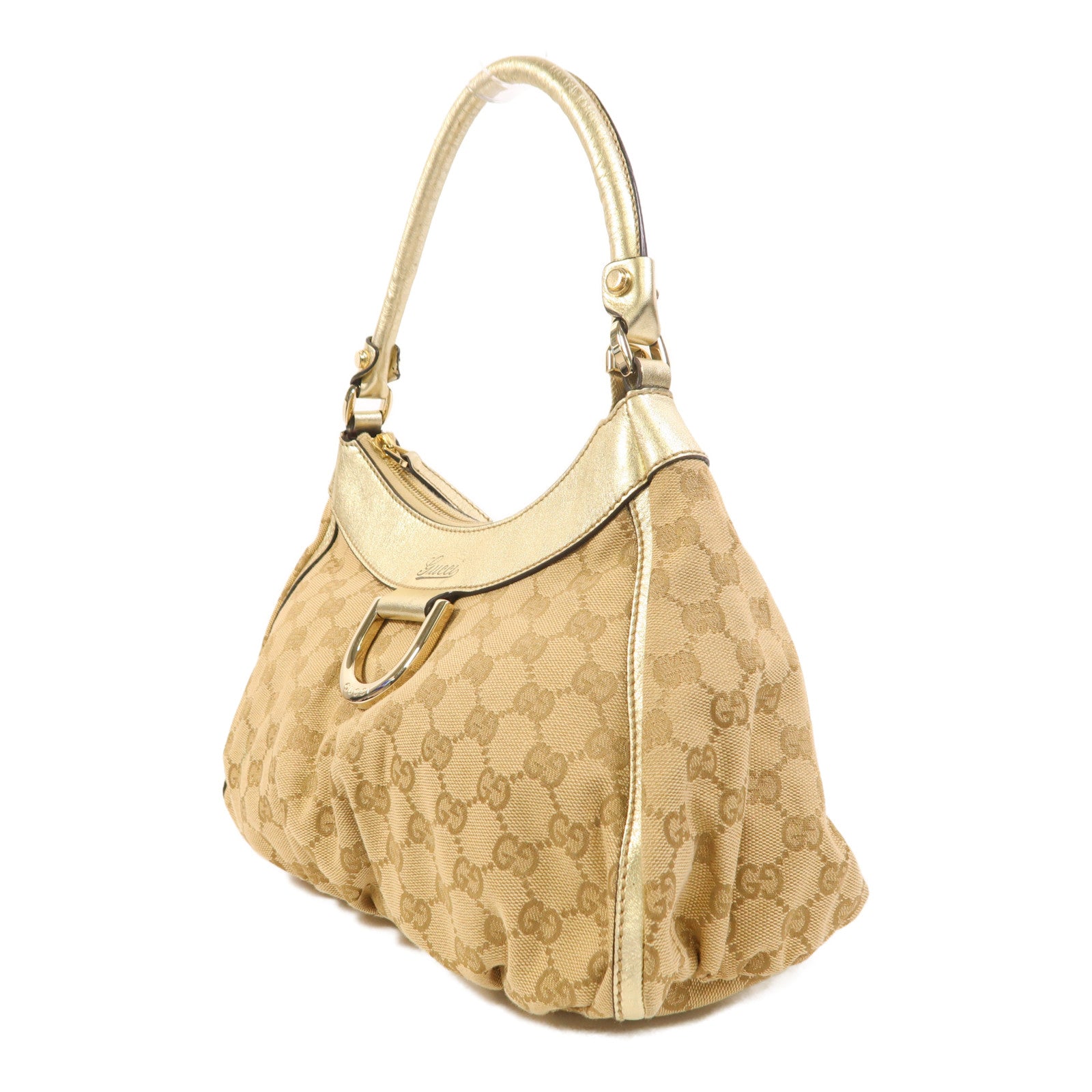 GUCCI 帆布Shoulder Bag金扣肩背袋
