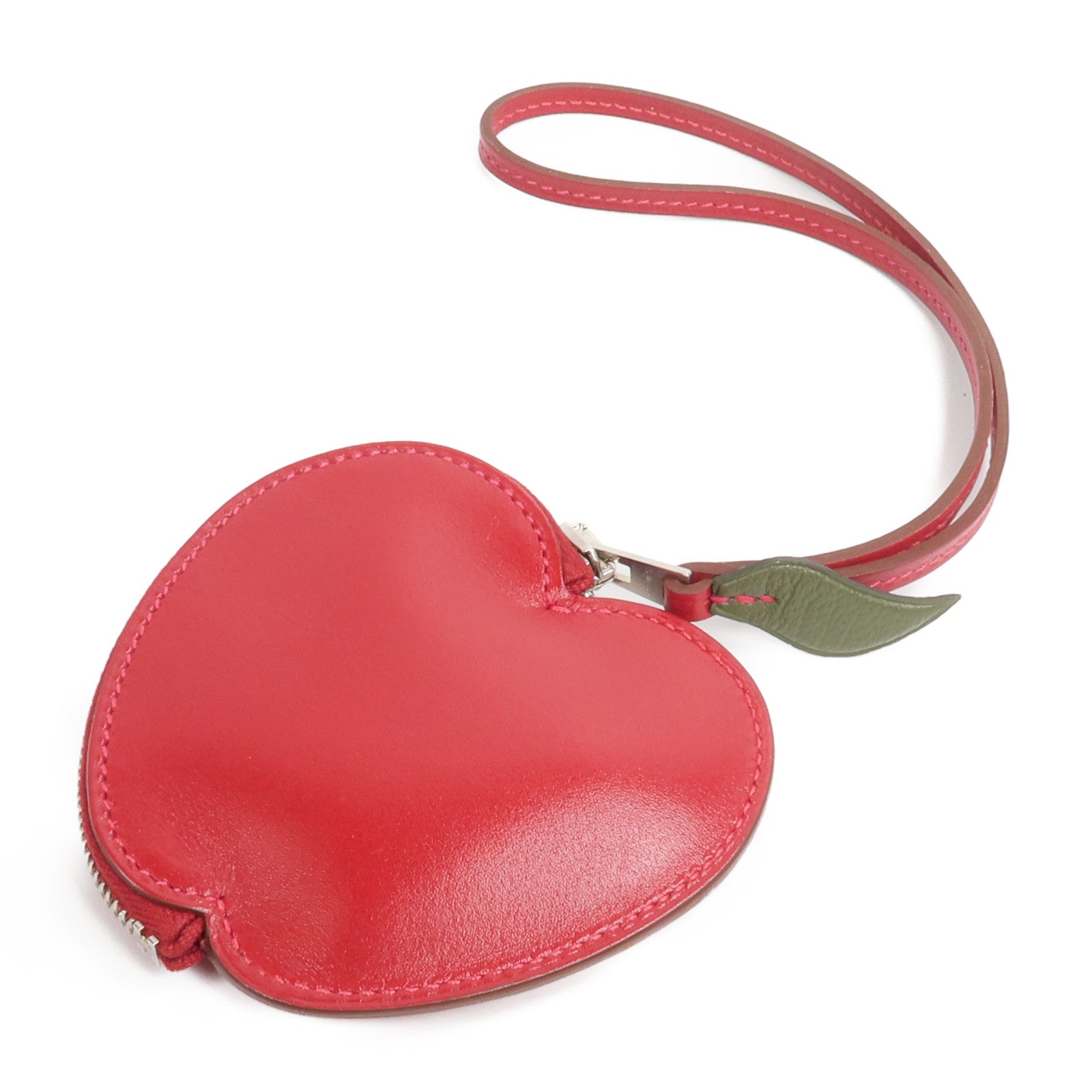 HERMES Tadelakt皮革Tutti Frutti Apple Coin Purse零錢包Rouge Vif
