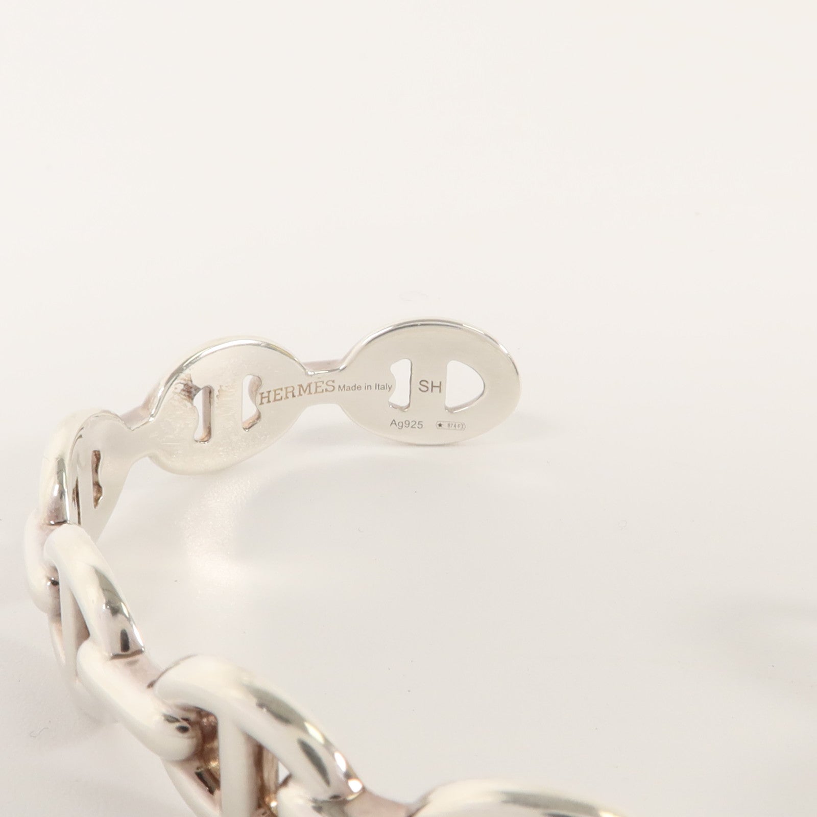 HERMES 925純銀Chaine d'ancre Enchainee Bangle手鐲