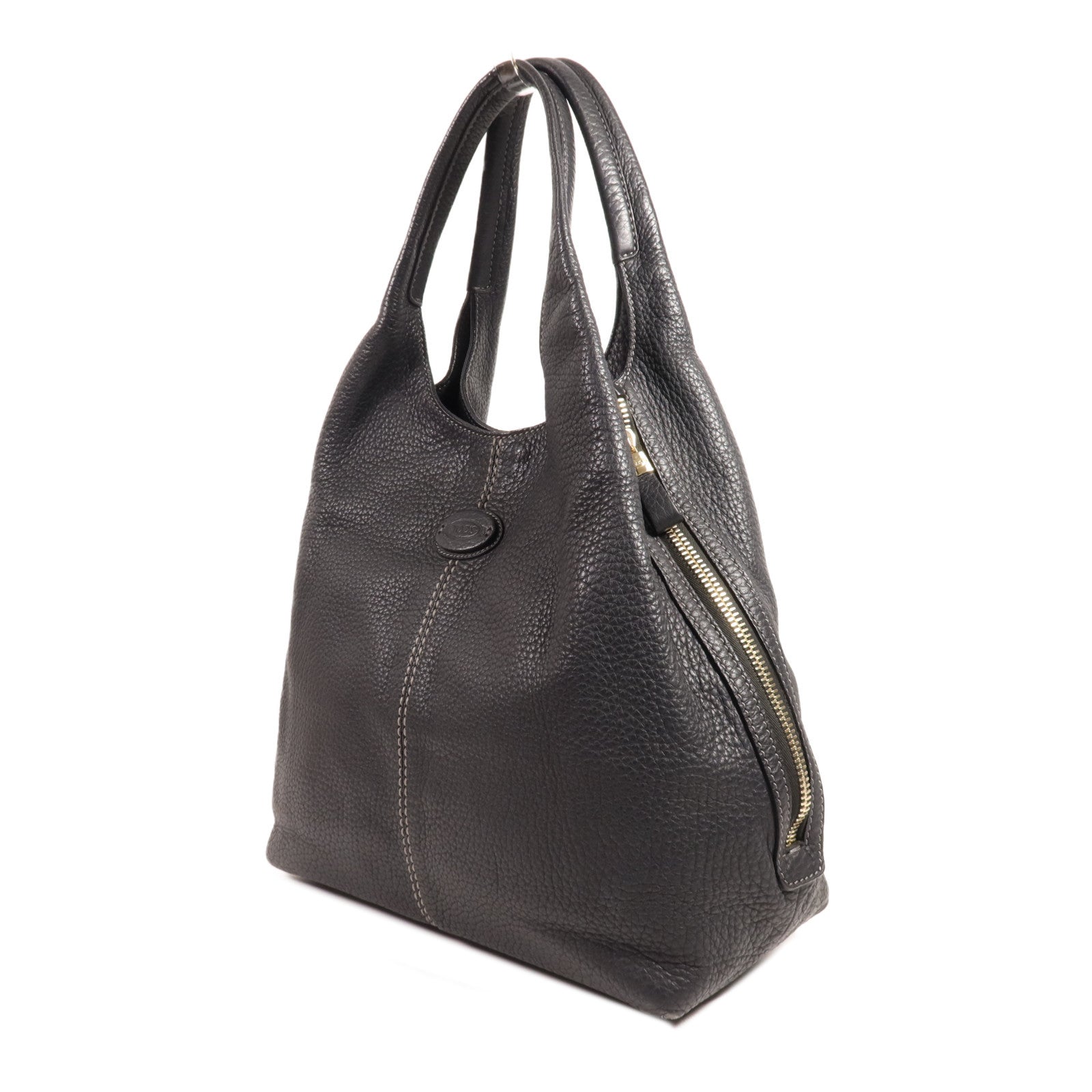 TOD'S 皮革Side Zip Shoulder Bag金扣肩背袋