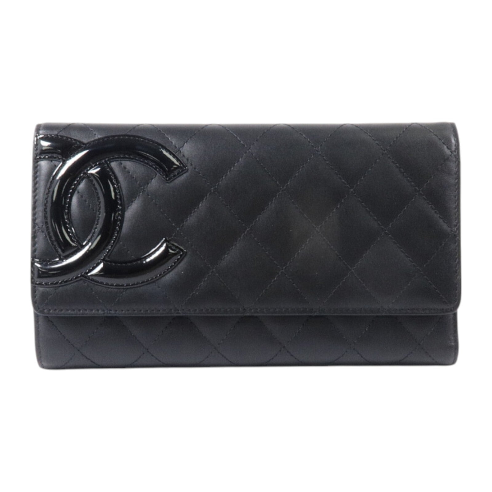 CHANEL 牛皮皮革Cambon Wallet銀扣長錢包