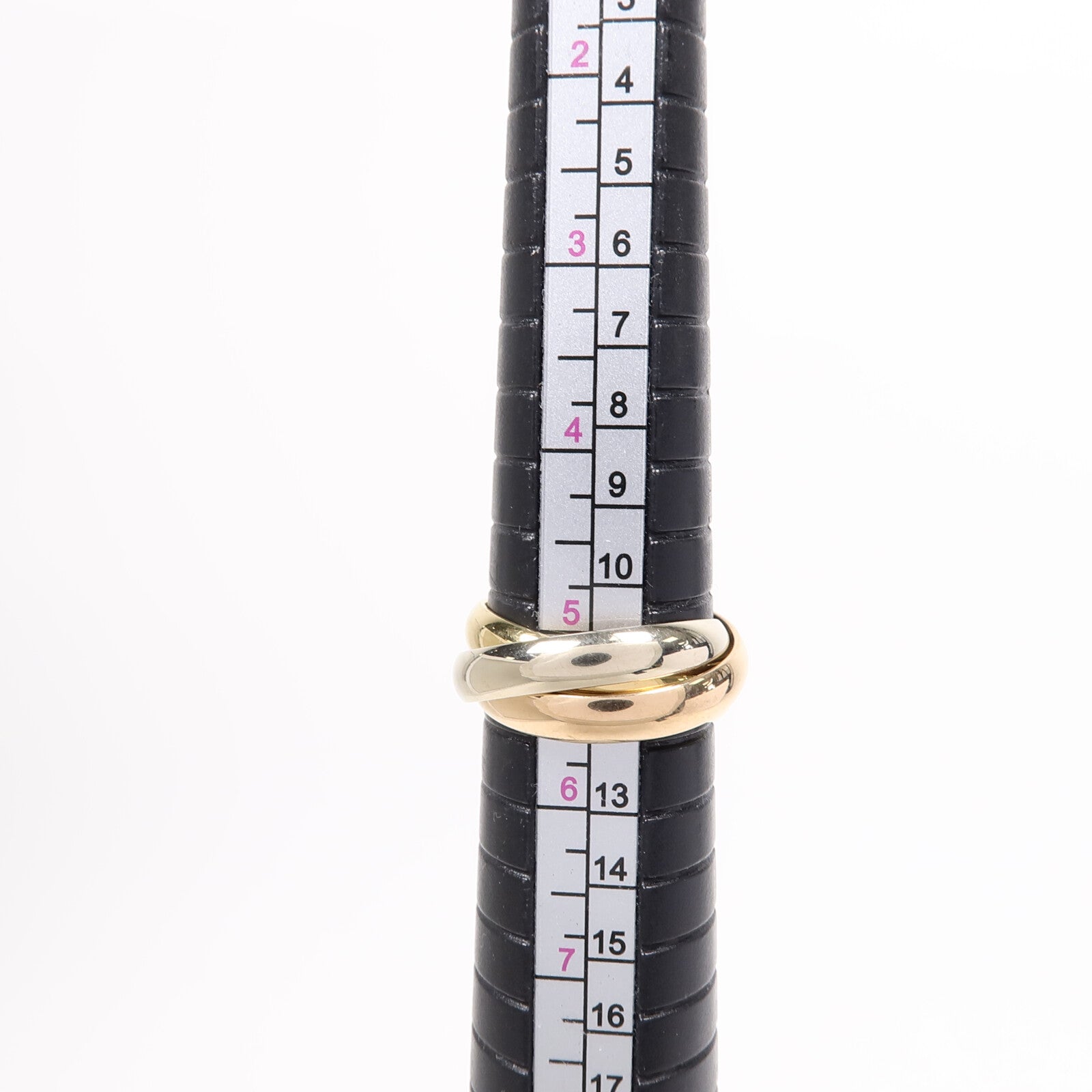 CARTIER 18K黃金/白金/玫瑰金Trinity戒指Cartier#50/US#5.25