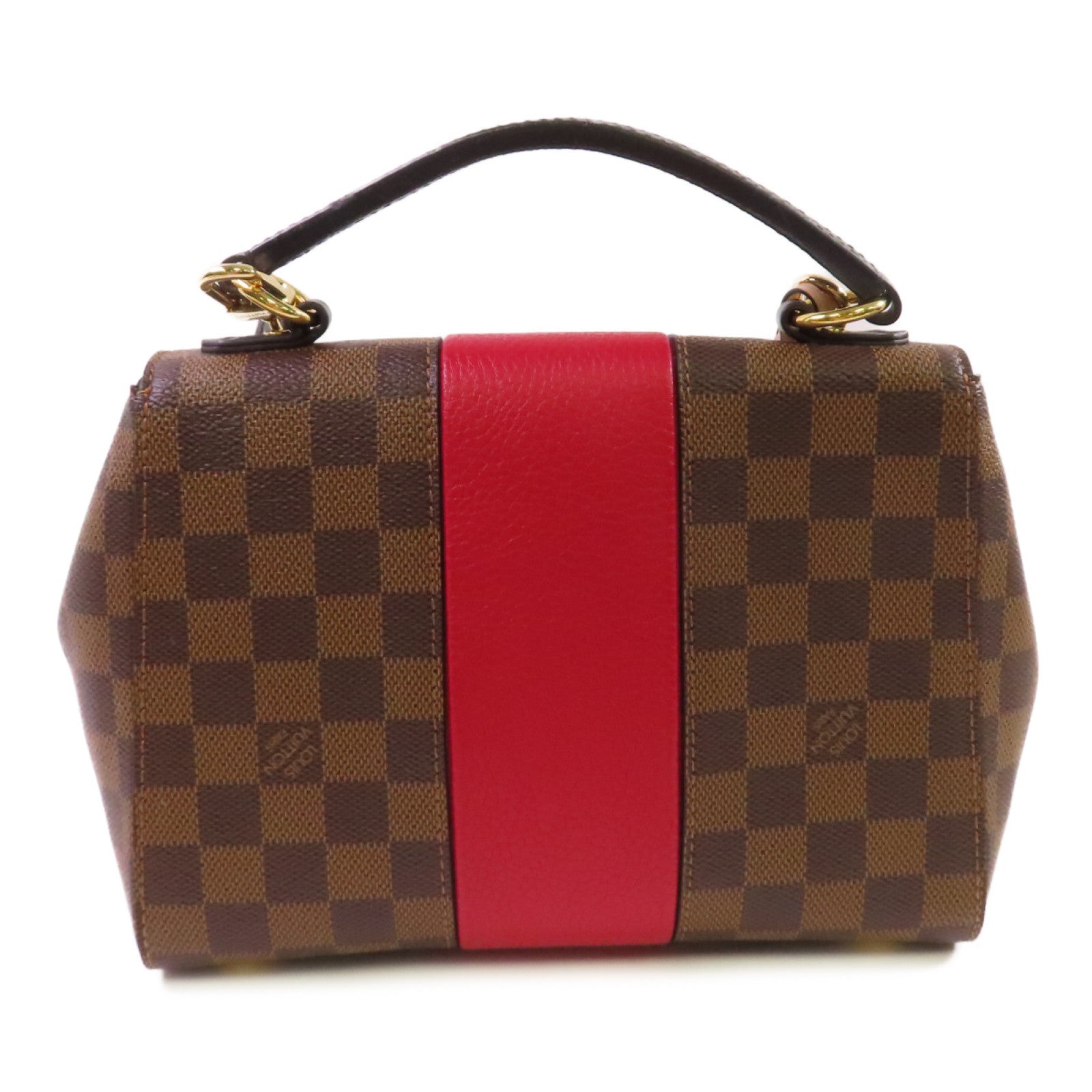 LOUIS VUITTON Damier Ebene Bond Street BB 2Way Shoulder Bag金扣手挽肩背兩用袋啡色/紅色