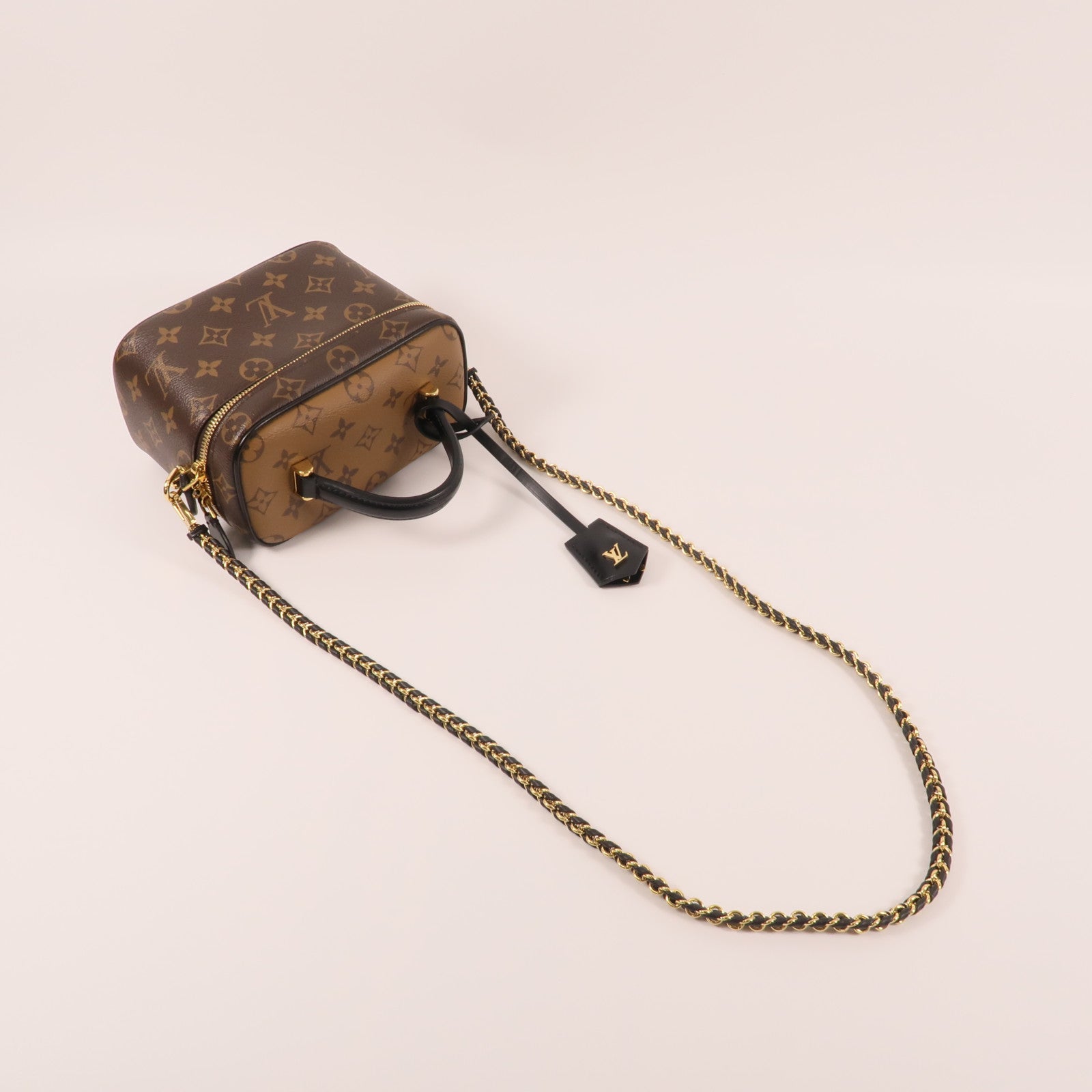 LOUIS VUITTON Monogram Reverse Vanity PM金扣手挽肩背兩用袋