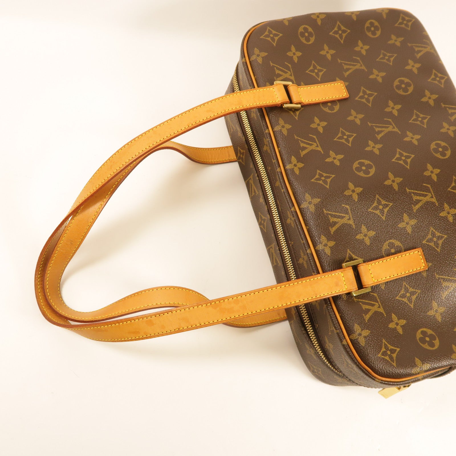 LOUIS VUITTON Monogram Cite GM金扣肩背袋棕色