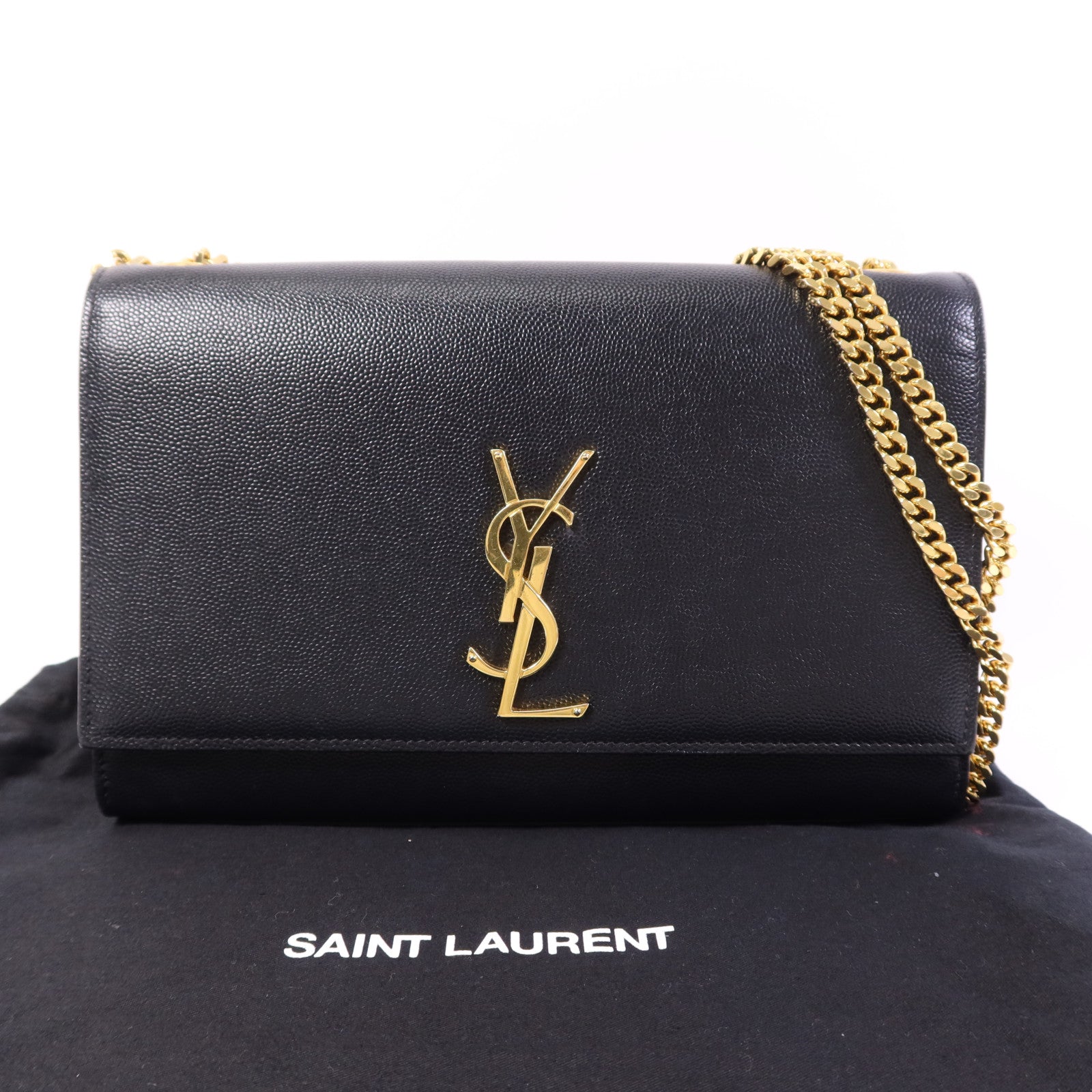 SAINT LAURENT 牛皮皮革Kate Medium金扣鏈帶肩背袋