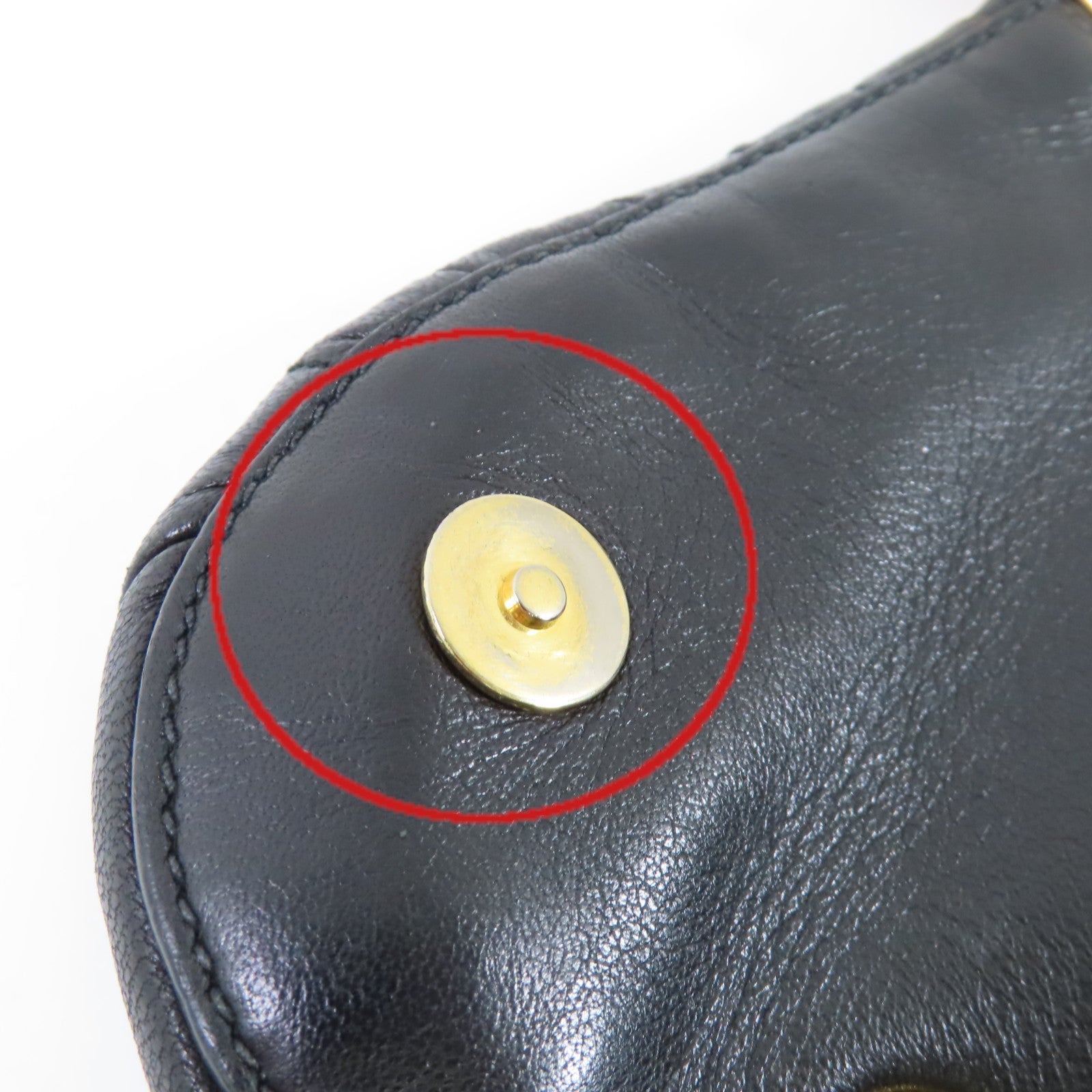 Miu Miu 牛皮皮革Shoulder Bag金扣肩背袋黑色