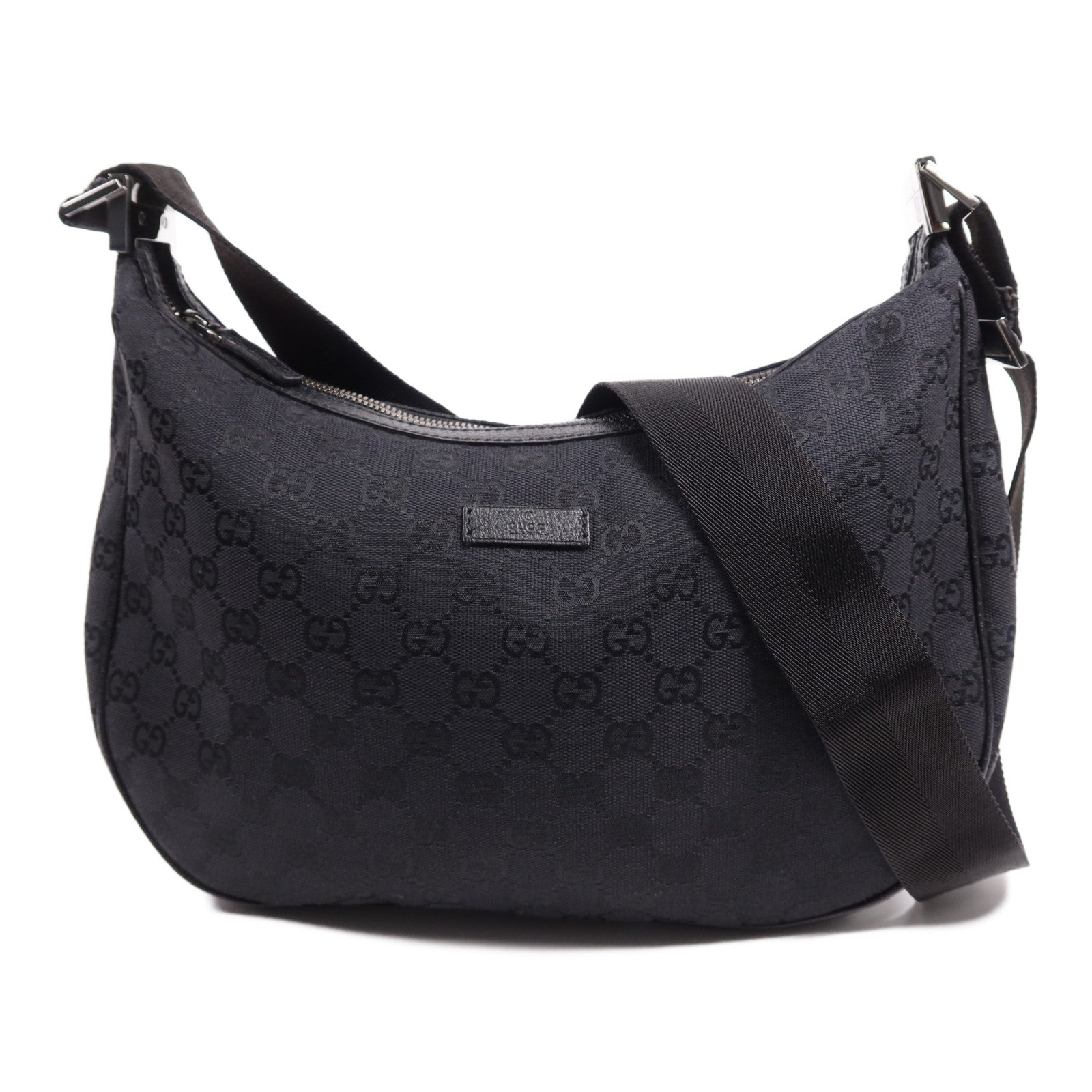 GUCCI 帆布Shoulder Bag銀扣肩背袋